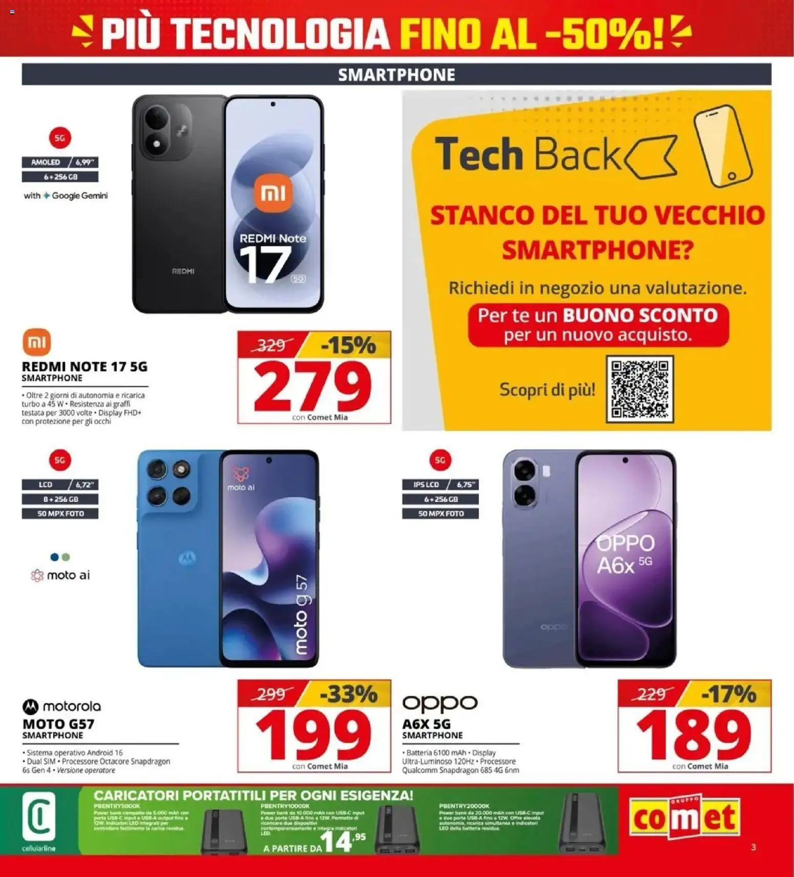 Nuovo Comet volantino attuale dal 16/10/2026 > offerte anteprima 🛍️ | Pagina: 3 | Prodotti: Power bank, Smartphone, USB, Batteria
