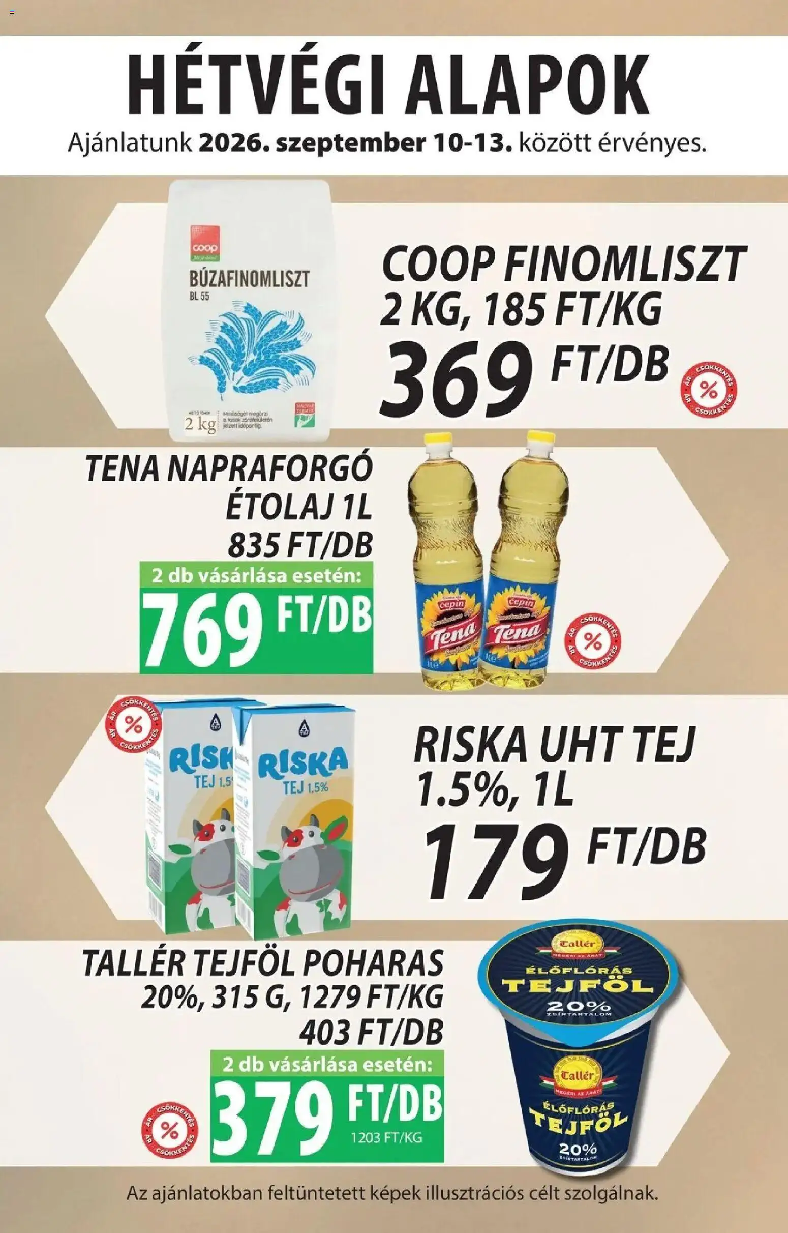 COOP Szolnok akciós újság Szolnok - 2026.09.10. -tól/töl > akció, lapozható szórólap 🛍️ | Oldal: 5 | Termékek: Napraforgó, Étolaj, Riska, Tejföl