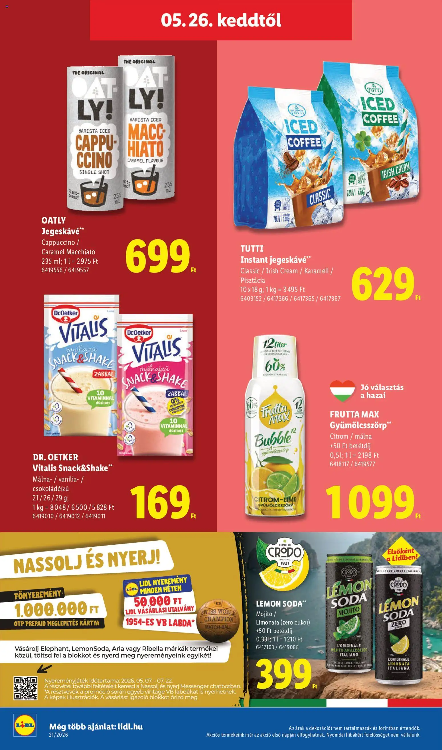 Lidl akciós ujság - amely érvényes a következő dátumtól: 21.05.2026 | Oldal: 78 | Termékek: Cappuccino, Pisztácia, Cukor, Citrom
