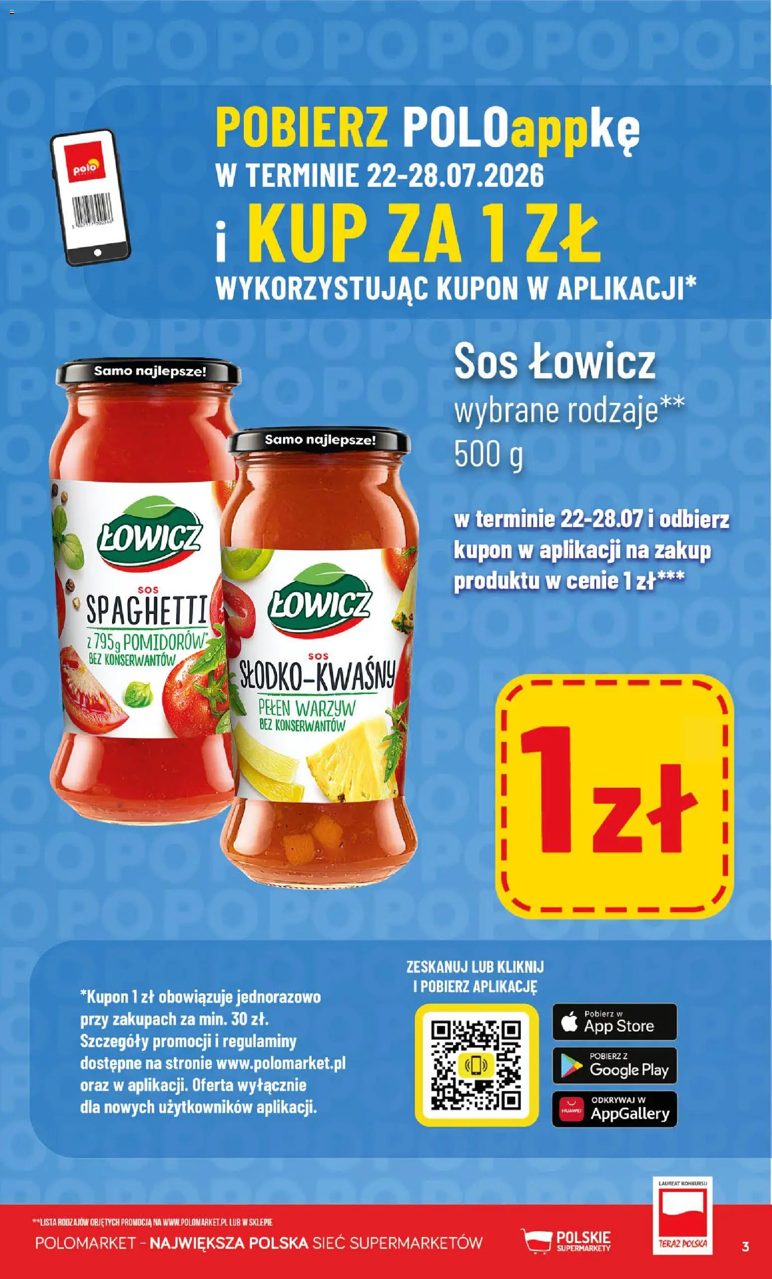POLOmarket gazetka - Kupuj taniej od 22.07.2026 | Strona: 3 | Produkty: Sos
