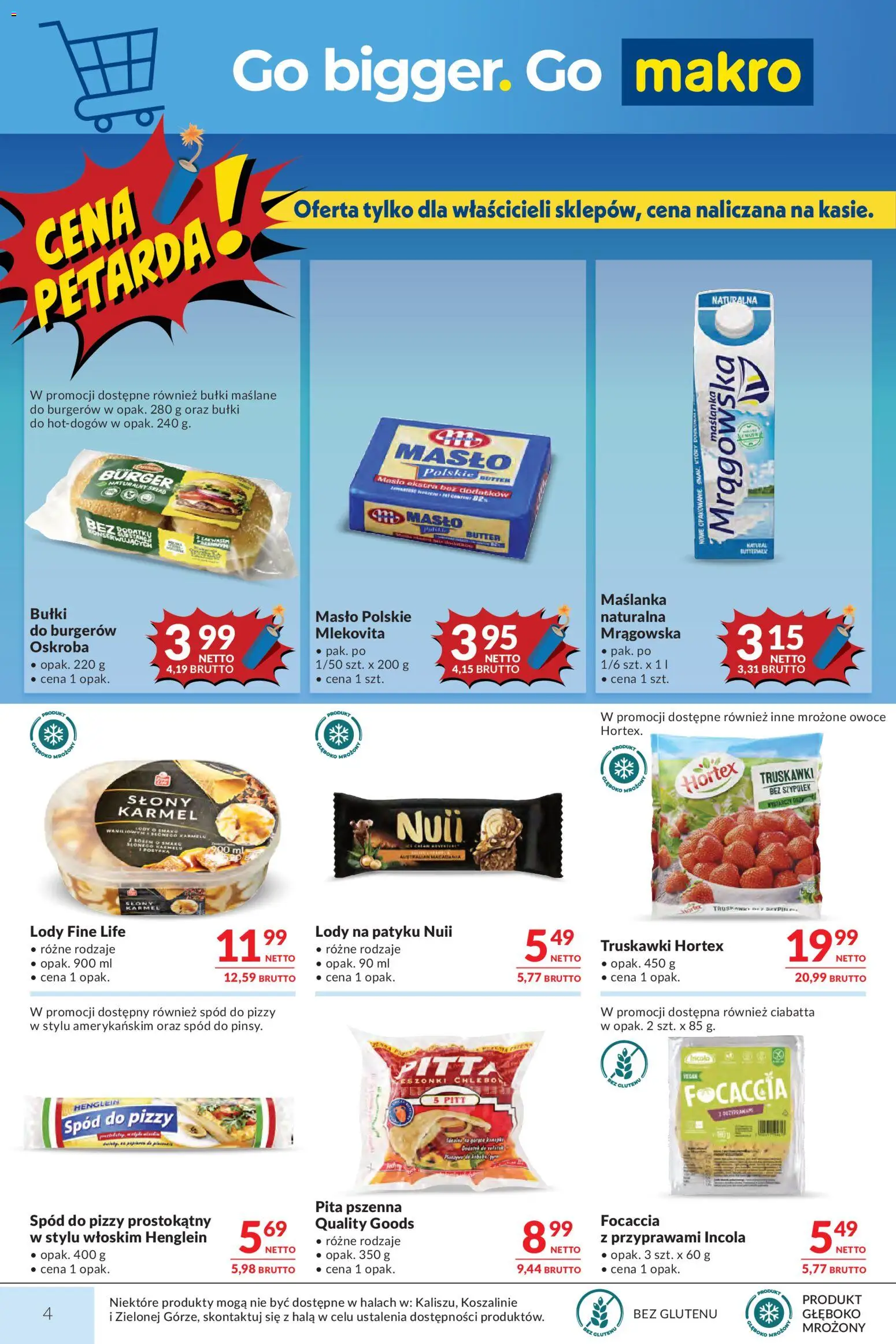 Makro gazetka od 21.07.2026 | Strona: 4 | Produkty: Masło Polskie, Bułki, Lody na patyku, Truskawki