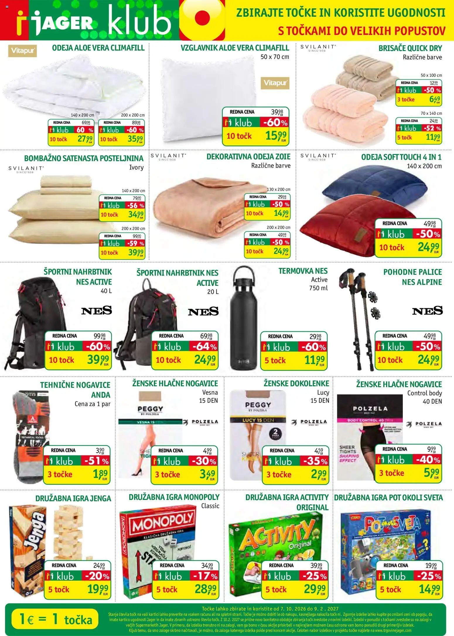 Novi Jager katalog ponudbe – veljaven od 28.10.2026 | Stran: 3 | Izdelki: Igra, Odeja, Nahrbtnik, Hlacne nogavice