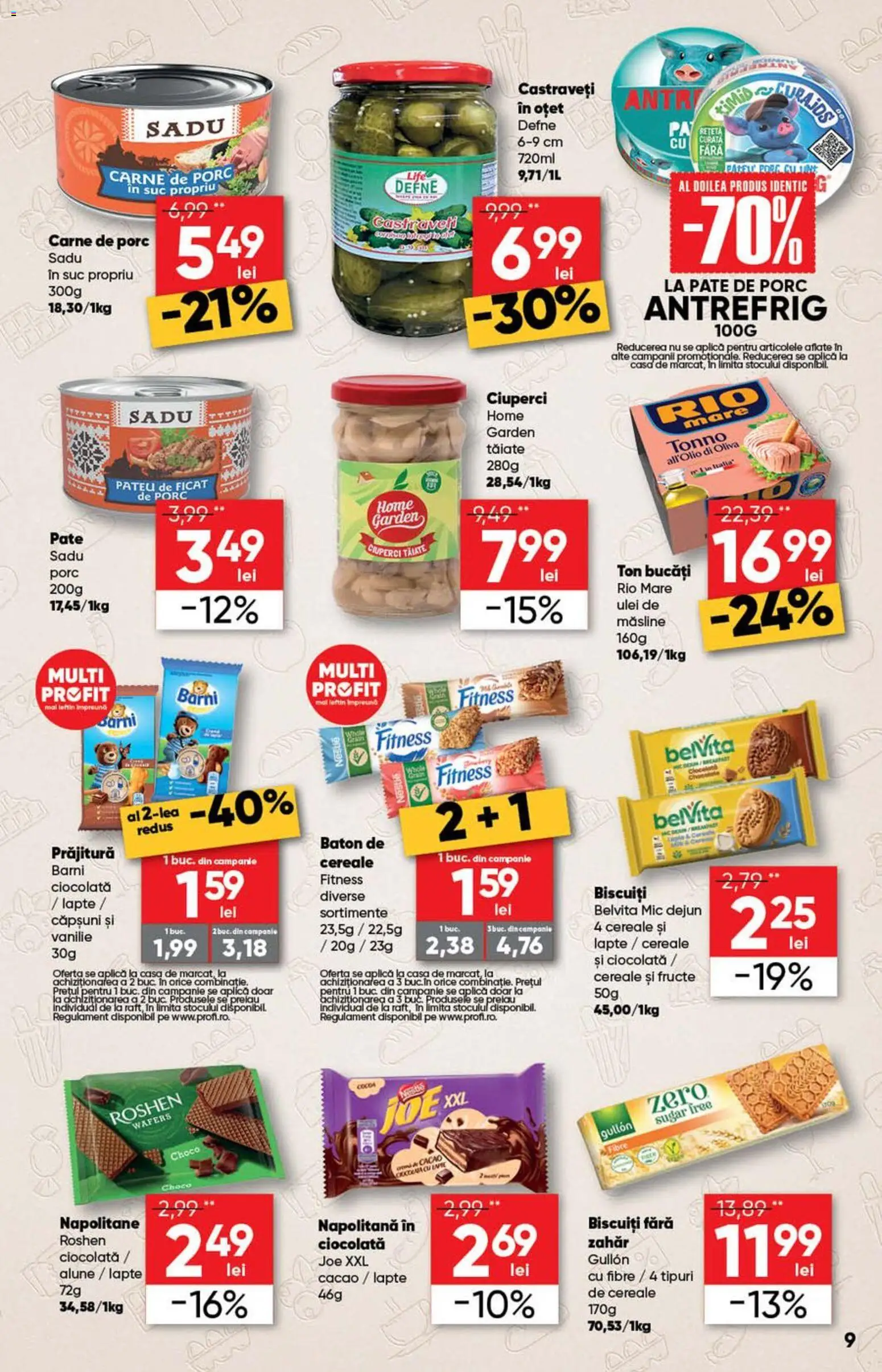 Noul catalog Profi – valabil de la 29.04.2026 | Pagină: 9 | Produse: Măsline, Ciuperci, Napolitane, Castraveți