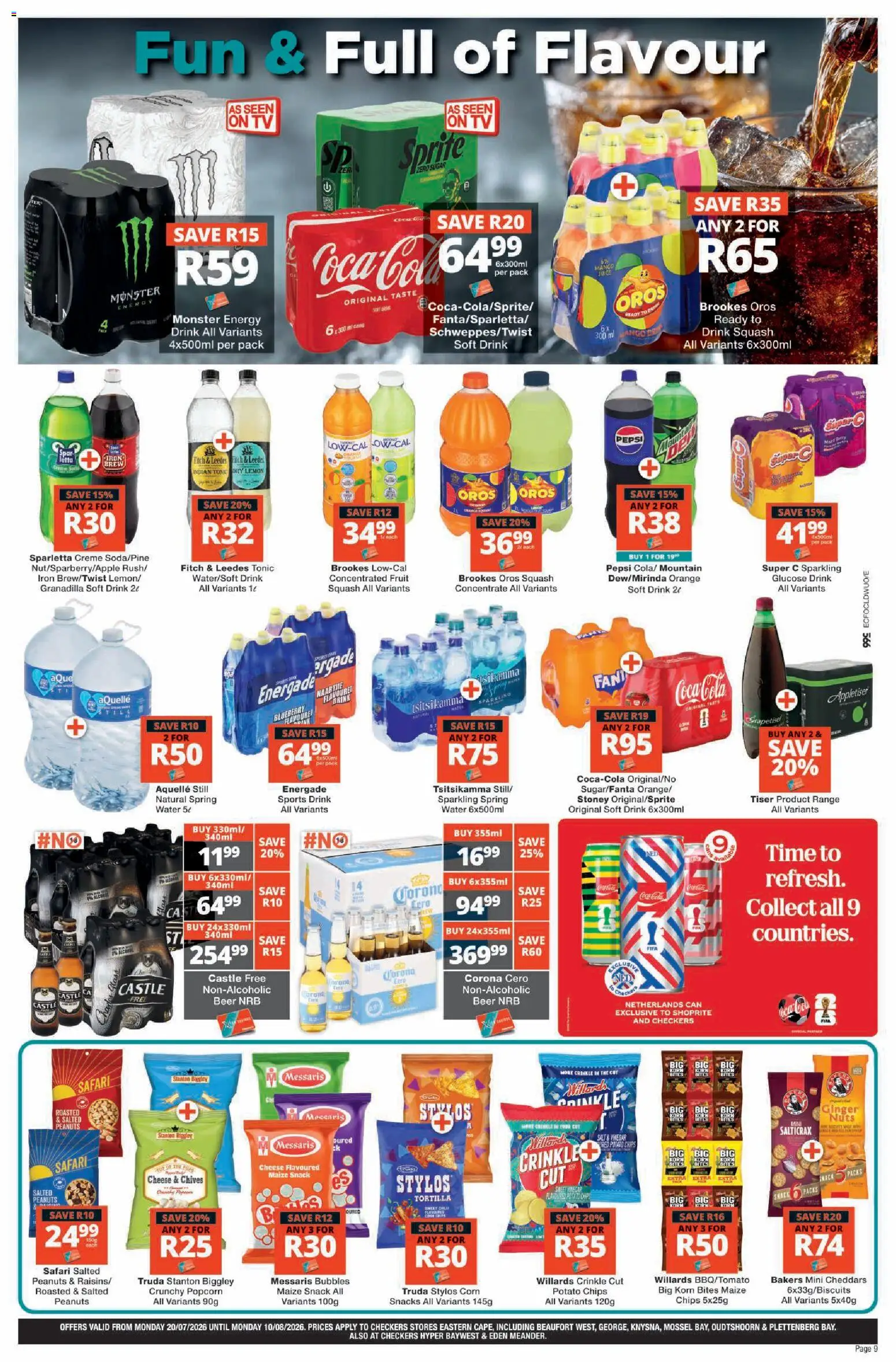 New Checkers catalogue – valid from 20/07/2026 | Page: 9 | Products: Corn, TV, Popcorn, Nuts