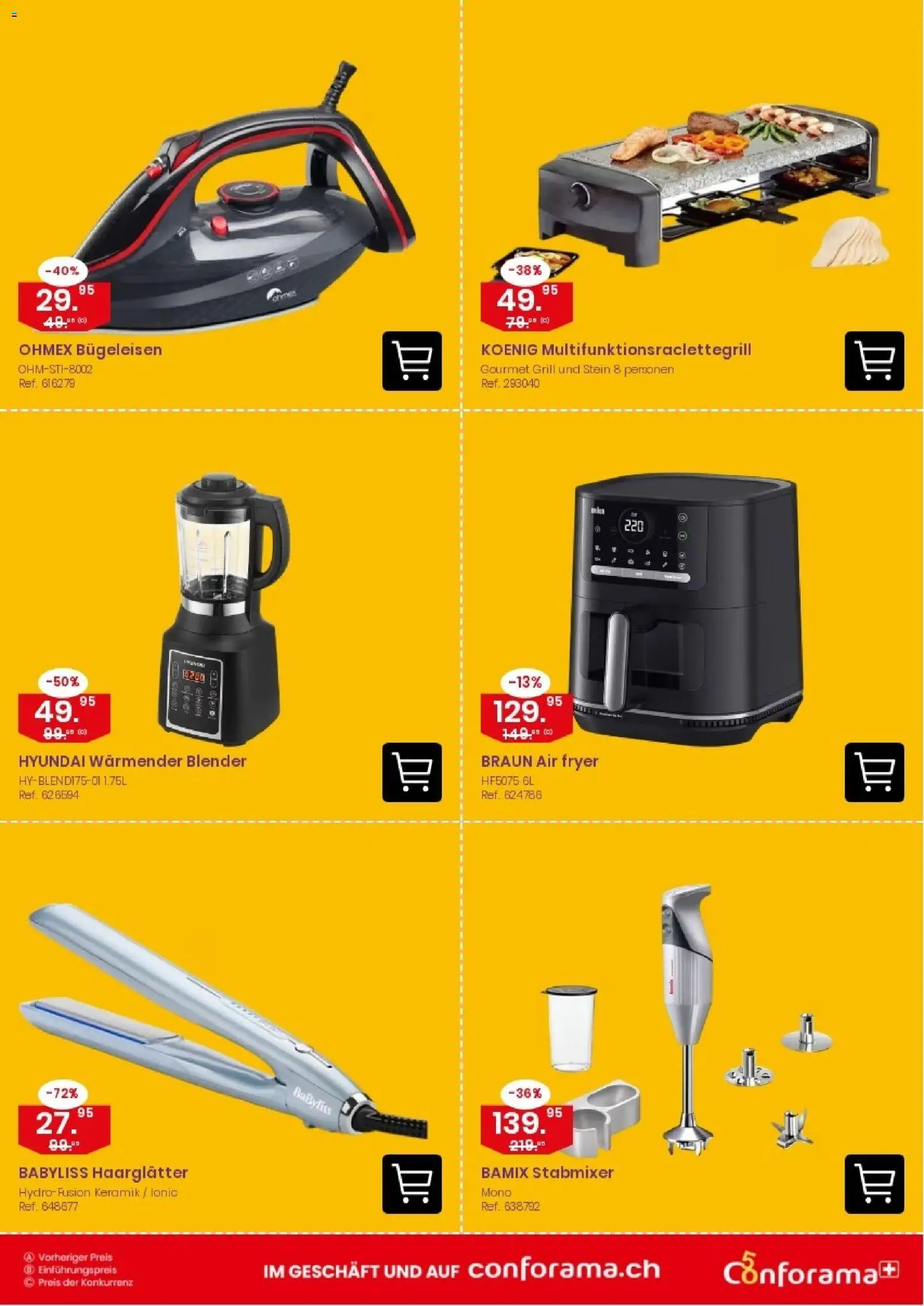 Conforama aktionen – gültig ab 21.10.2026 | Seite: 11 | Produkte: Haarglätter, Bügeleisen, Stabmixer, Grill