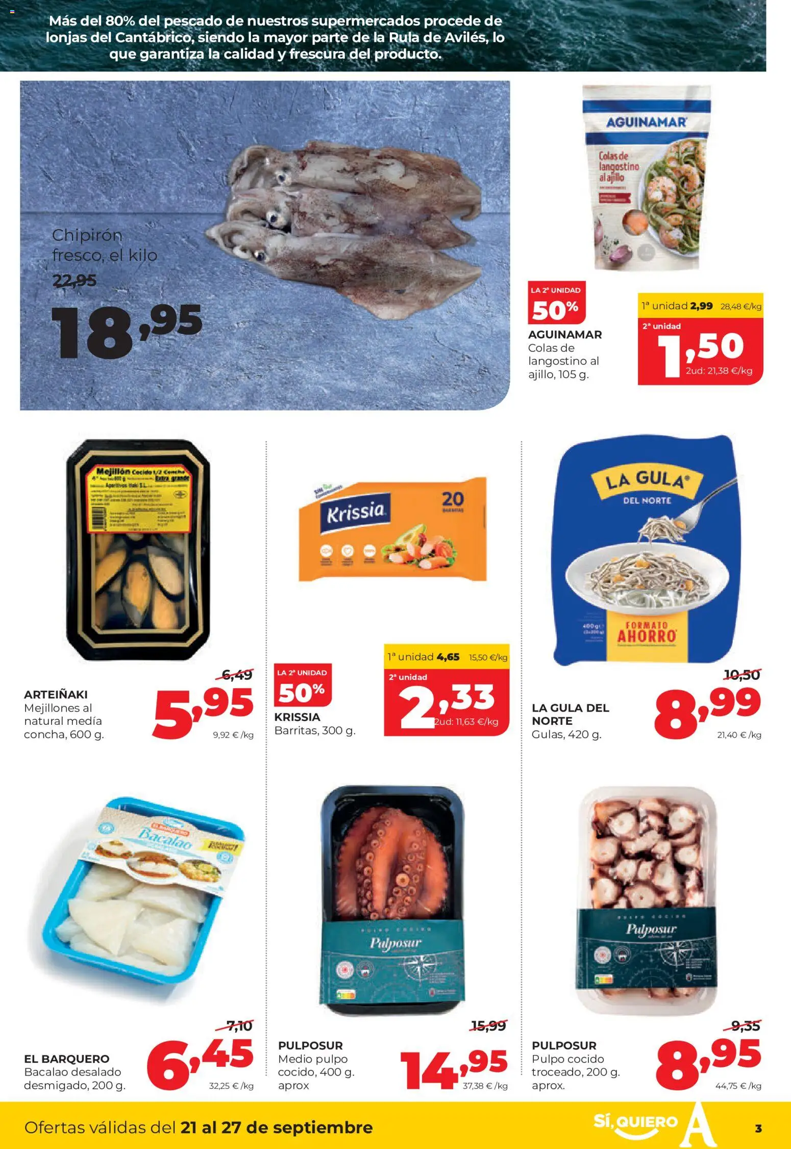 Alimerka folleto Castilla y León │ válido desde el 21/09/2026 | Página: 3 | Productos: Pescado, Langostino