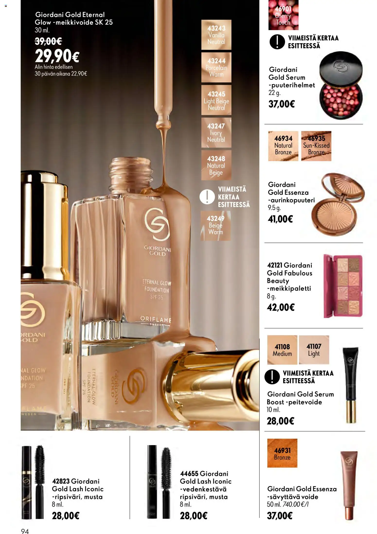 Oriflame tarjoukset – voimassa 16/09/2026 alkaen | Sivu: 94 | Tuotteet: Peitevoide, Aurinkopuuteri