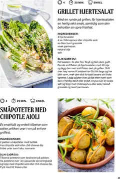 Forhåndsvisning av Nærbutikken Sommerens oppskriftshefte gyldig fra 30/06/2026 | Side: 41 | Produkter: Огорожа, Topper, Hjertesalat, Topp