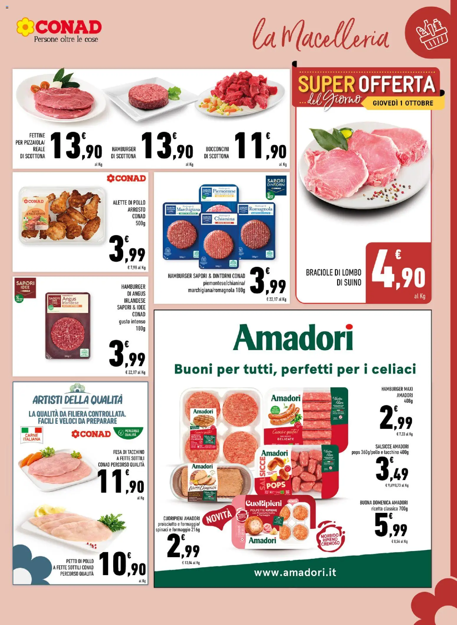 Volantino Conad del 23/09/2026 | Pagina: 3 | Prodotti: Petto di Pollo, Arrosto, Formaggio, Polpette