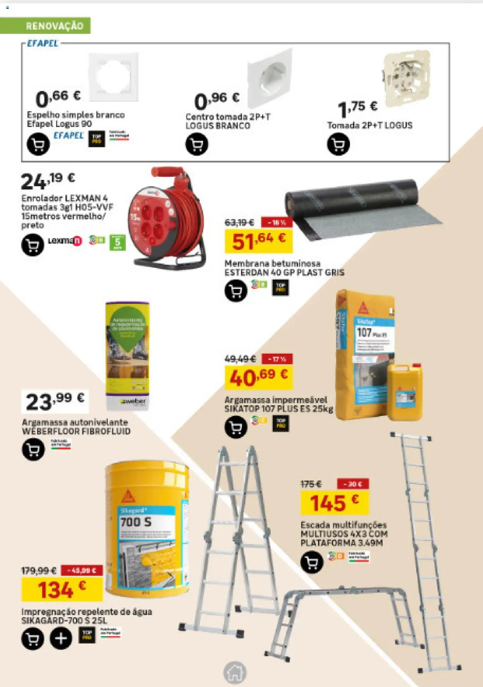 Leroy Merlin Catálogo Açores │ válido de 23/07/2026 | Página: 24 | Produtos: Agua, Escada, Tomada, Espelho