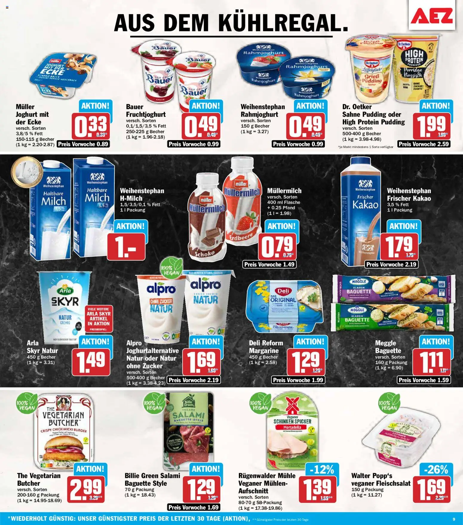 AEZ Prospekt – gültig ab 07.09.2026 | Seite: 9 | Produkte: Grieß, Mühle, Alpro, Müllermilch