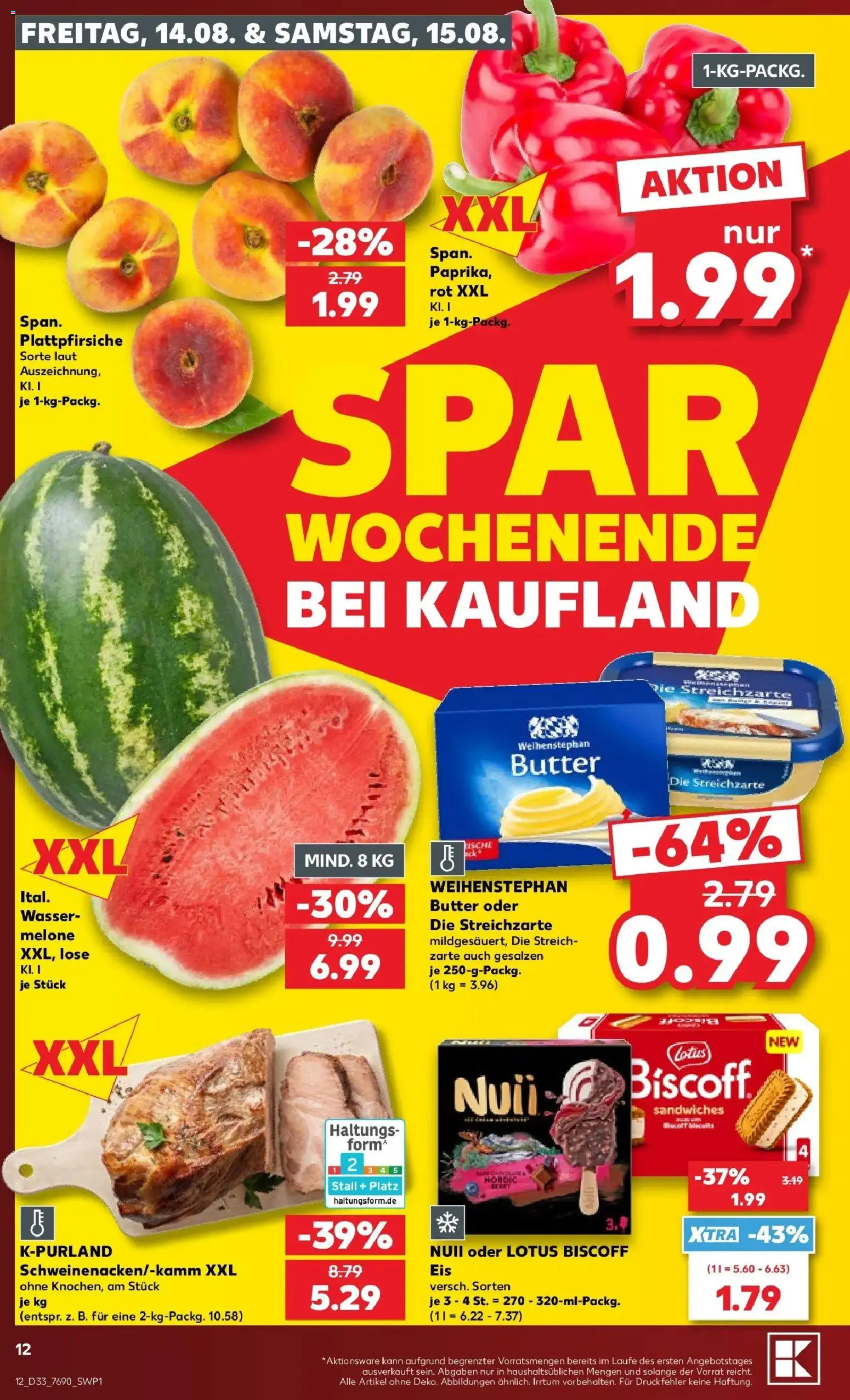 Prospekt Kaufland ab 10.08.2026 » Angebote Online zum Blättern | Seite: 21 | Produkte: Butter, Weihenstephan butter, Wasser, Melone