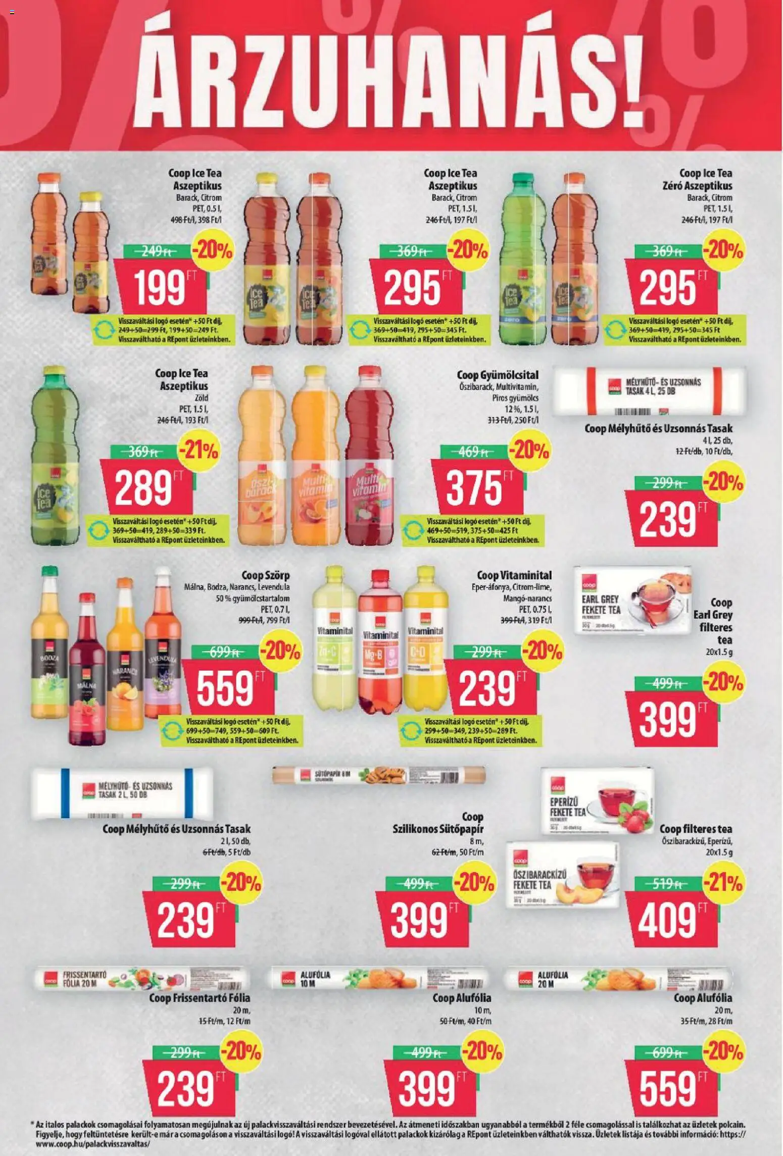 COOP Szolnok akciós ujság - amely érvényes a következő dátumtól: 2026.10.08. | Oldal: 9 | Termékek: Gyümölcsital, Ice tea, Frissentartó fólia, Fekete tea