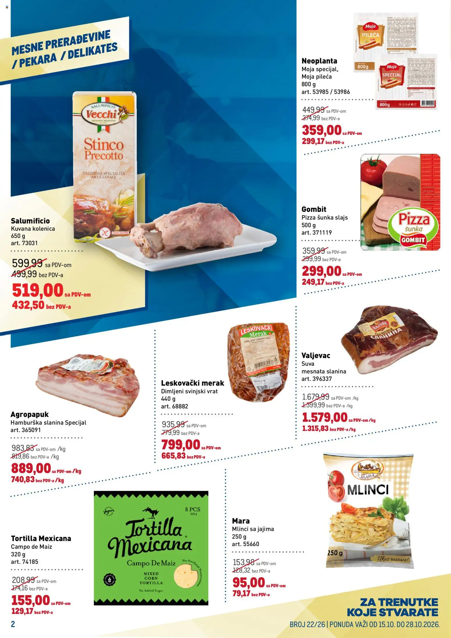 Metro katalog - važi od 15.10.2026 | Strana: 2 | Proizvode: Svinjski vrat, Vrat, Slanina, Hamburska slanina