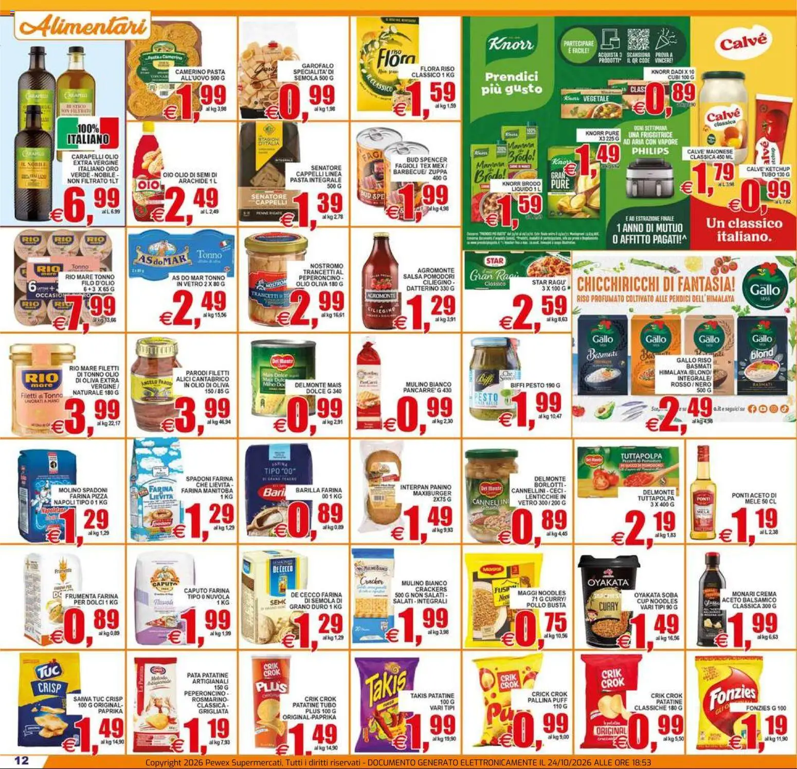 Volantino Pewex del 23/10/2026 | Pagina: 12 | Prodotti: Garofalo, Salsa, Farina, Pasta