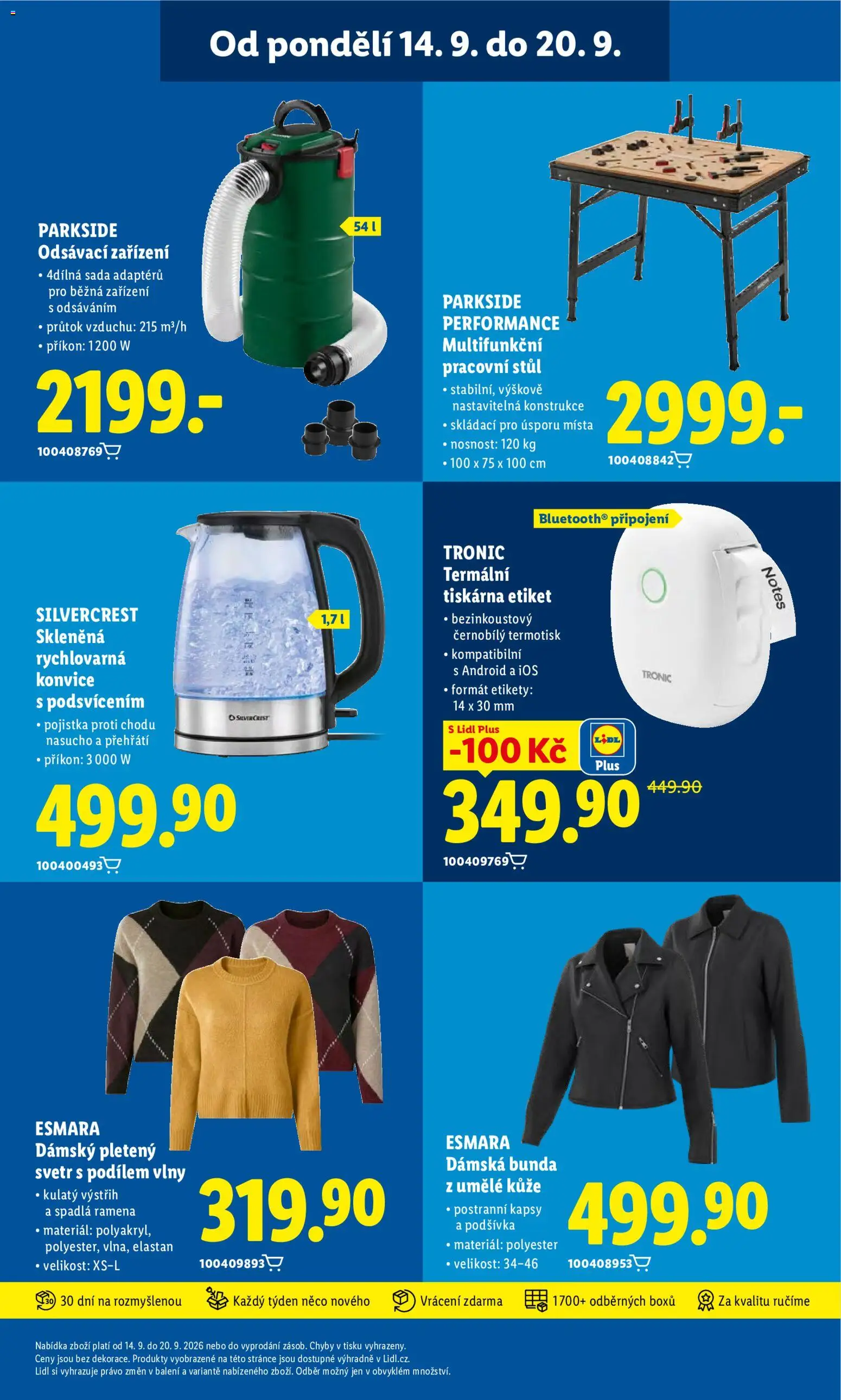Lidl leták od 17.09.2026 | Strana: 39 | Produkty: Tiskárna, Konvice, Rychlovarná konvice, Pracovní stůl