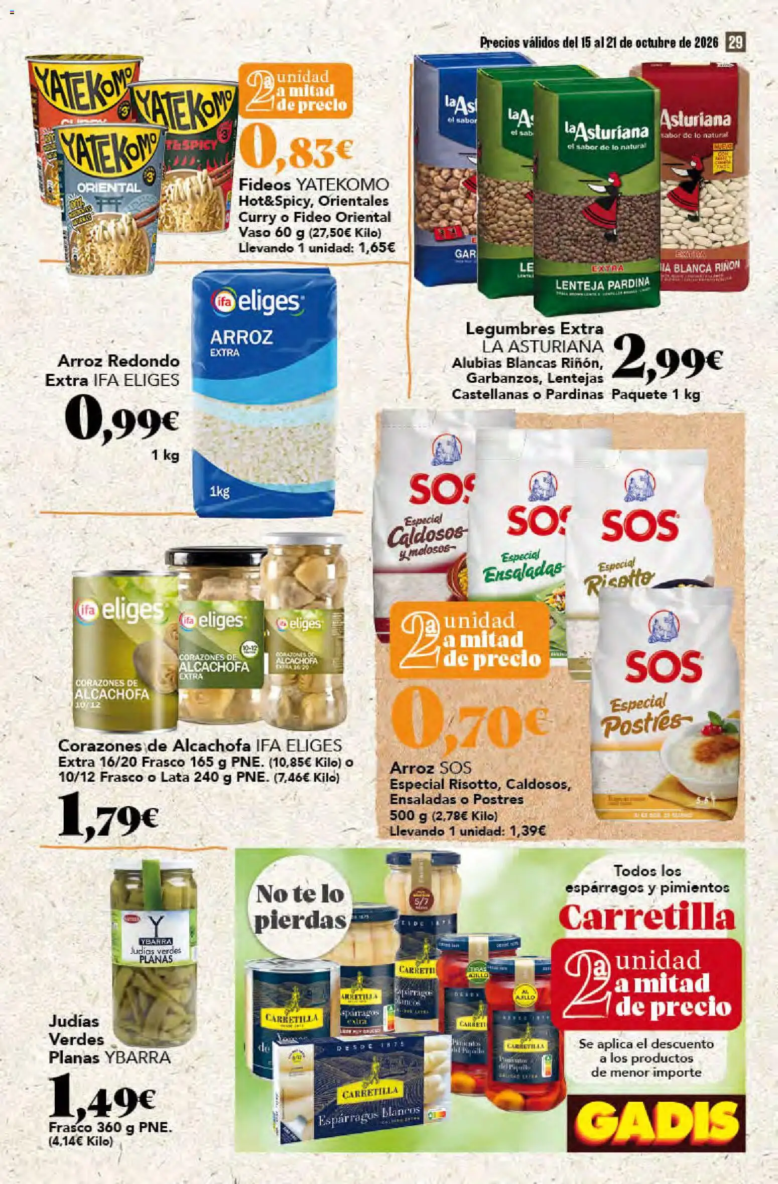 Gadis - folleto │ válido desde el 15/10/2026 | Página: 29 | Productos: Judías, Arroz, Té, Legumbres