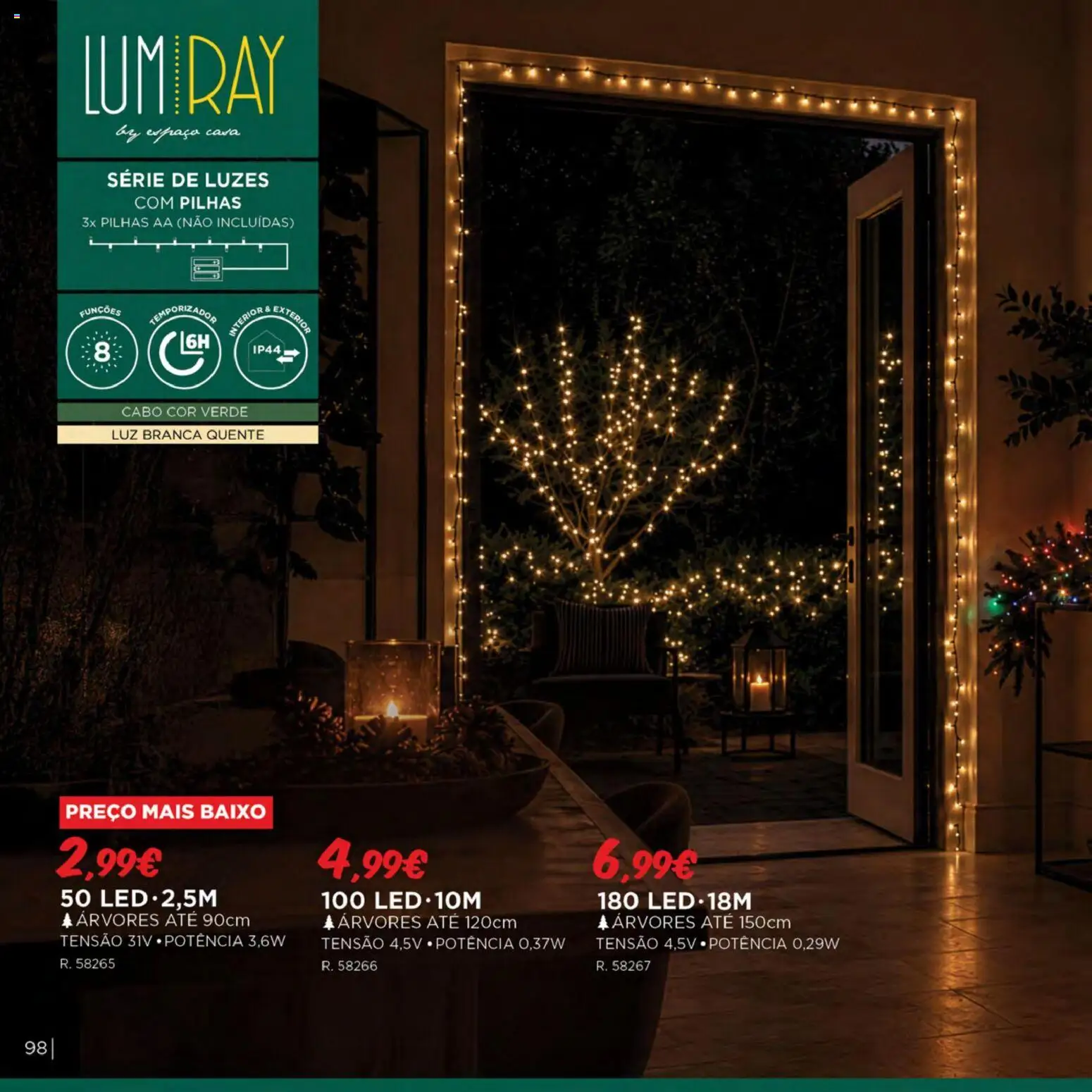 Espaço Casa Catálogo de Natal 2026 │ válido de 06/10/2026 | Página: 98 | Produtos: Cabo, Pilhas, Pilhas AA