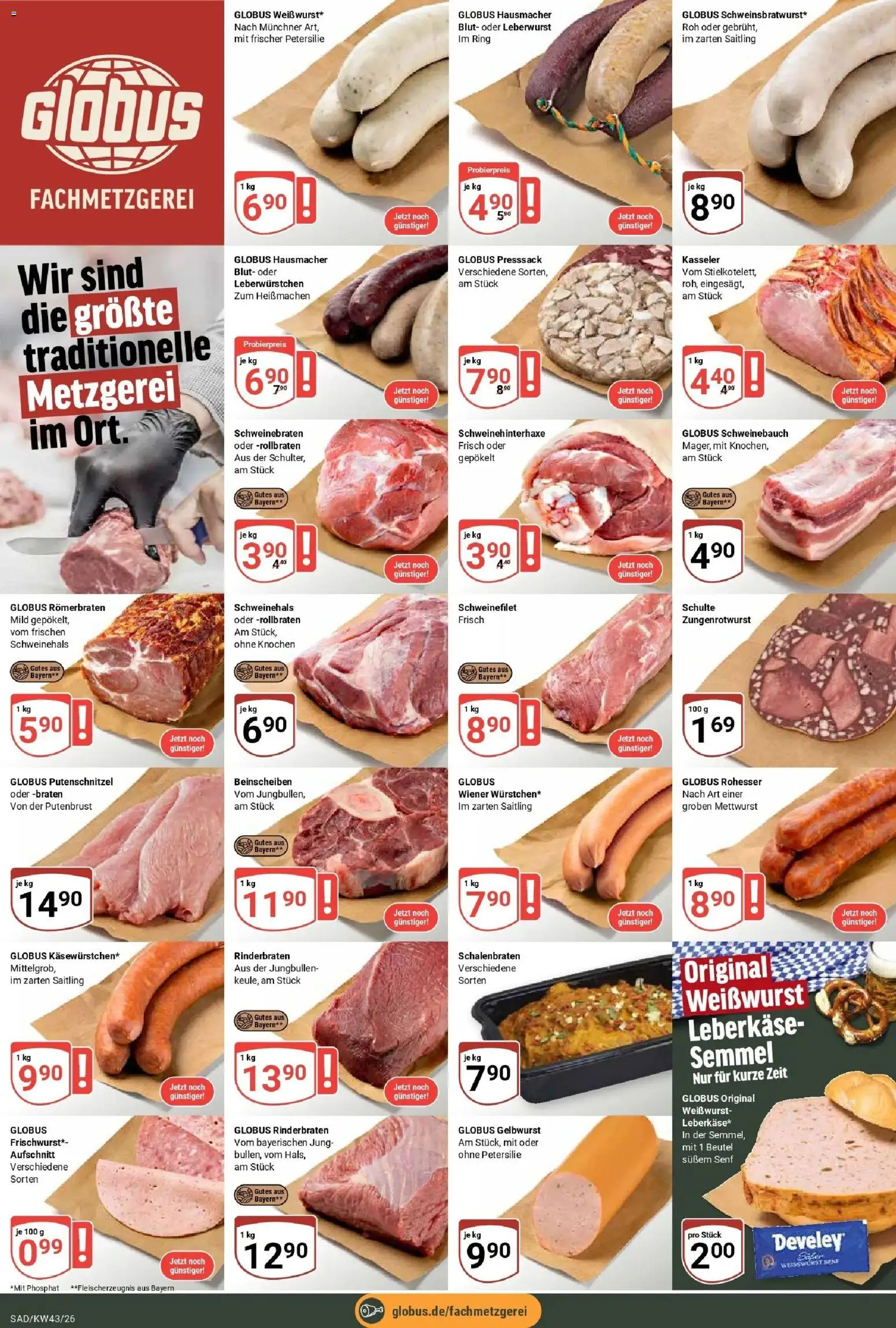 Globus Prospekt Schwandorf (ab 19.10.2026) » Angebote online | Seite: 7 | Produkte: Rinderbraten, Putenbrust, Weißwurst, Putenschnitzel