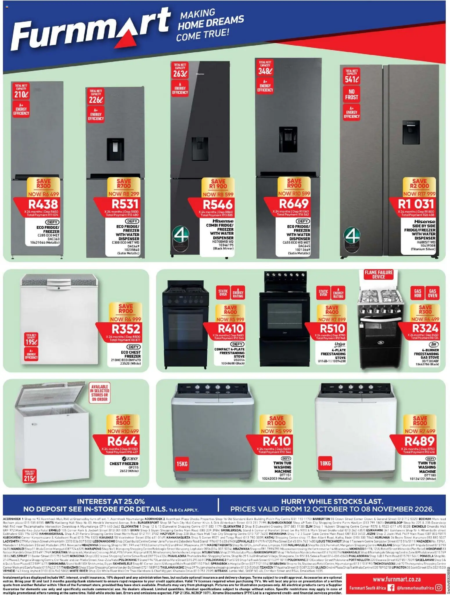 New Furnmart catalogue – valid from 12/10/2026 | Page: 8 | Products: Oven, TV, Gas stove, Water