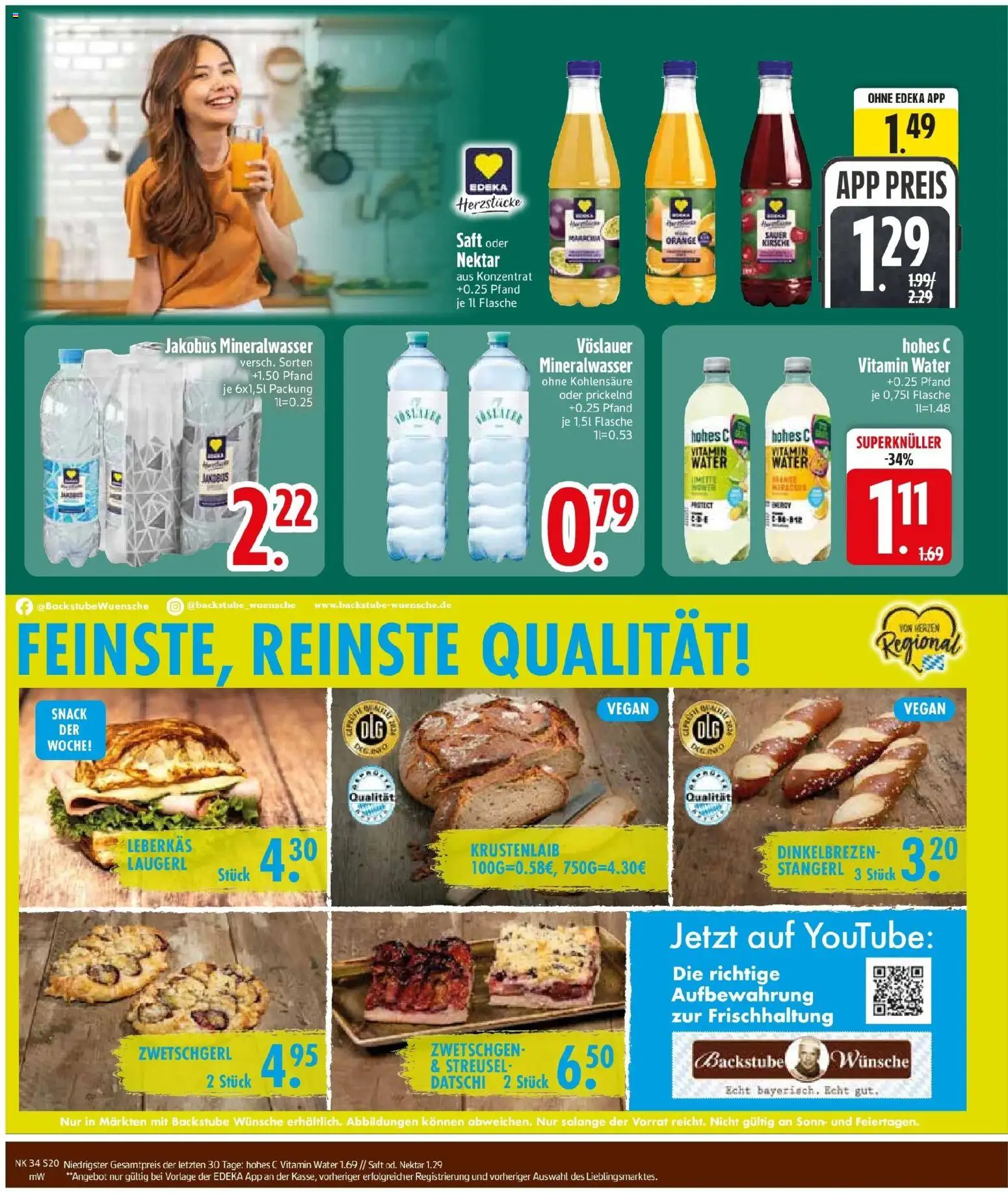 Edeka Prospekt Zolling (ab 17.08.2026) » Angebote Online | Seite: 22 | Produkte: Zwetschgen, Mineralwasser, Hohes c, Saft