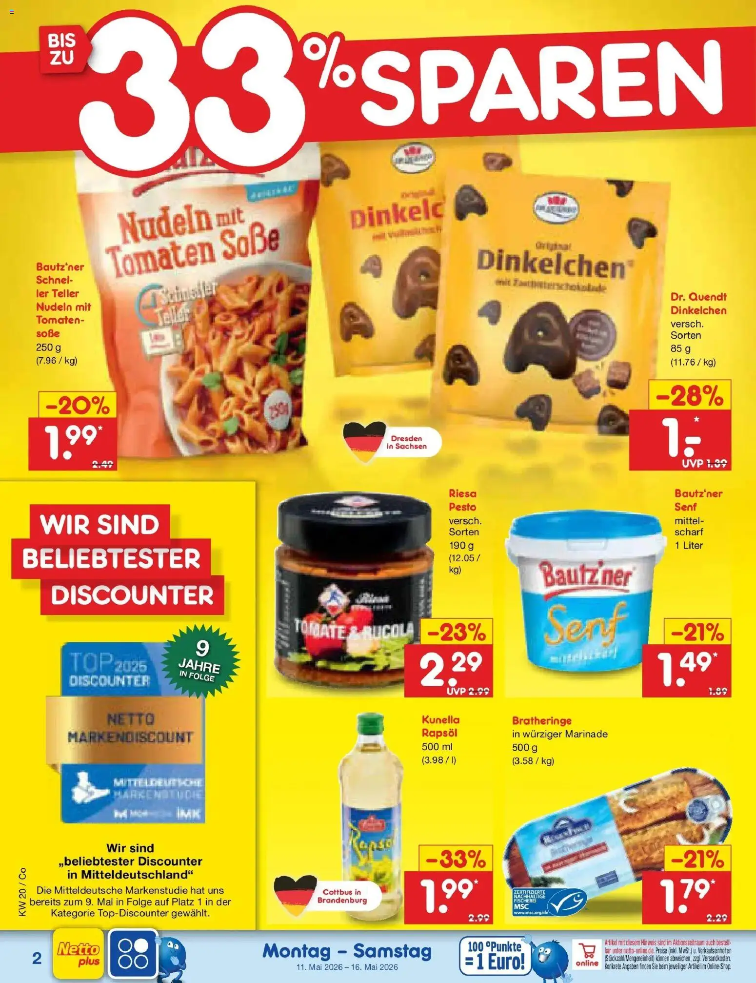 Netto Marken-Discount Prospekt Delitzsch	 – gültig ab 10.05.2026 | Seite: 48 | Produkte: Rapsöl, Rucola, Tomaten, Soße
