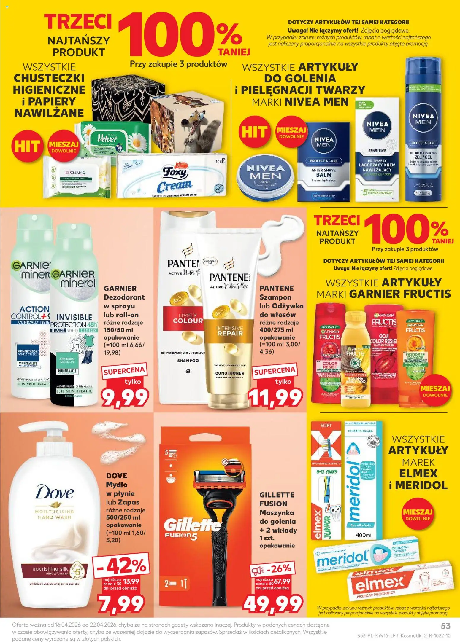 Kaufland gazetka od 16.04.2026 | Strona: 53 | Produkty: Gillette, Szampon, Odżywka, Mydło