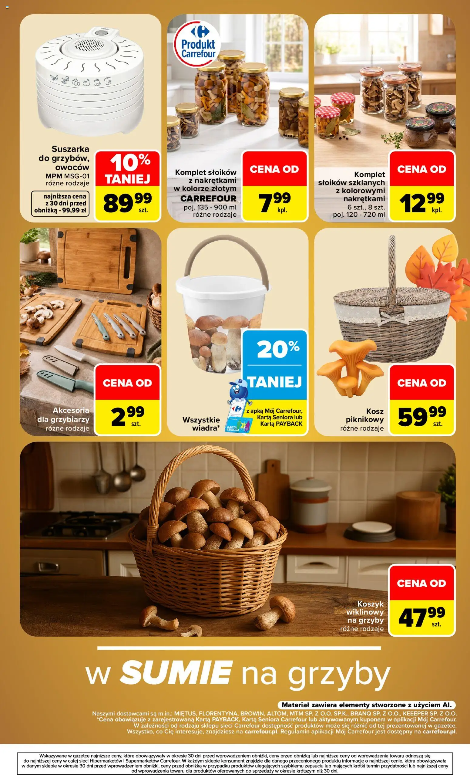 Carrefour gazetka - Sezon na grzyby od 14.09.2026 | Strona: 4 | Produkty: Karta, Grzyby, Suszarka, Kosz