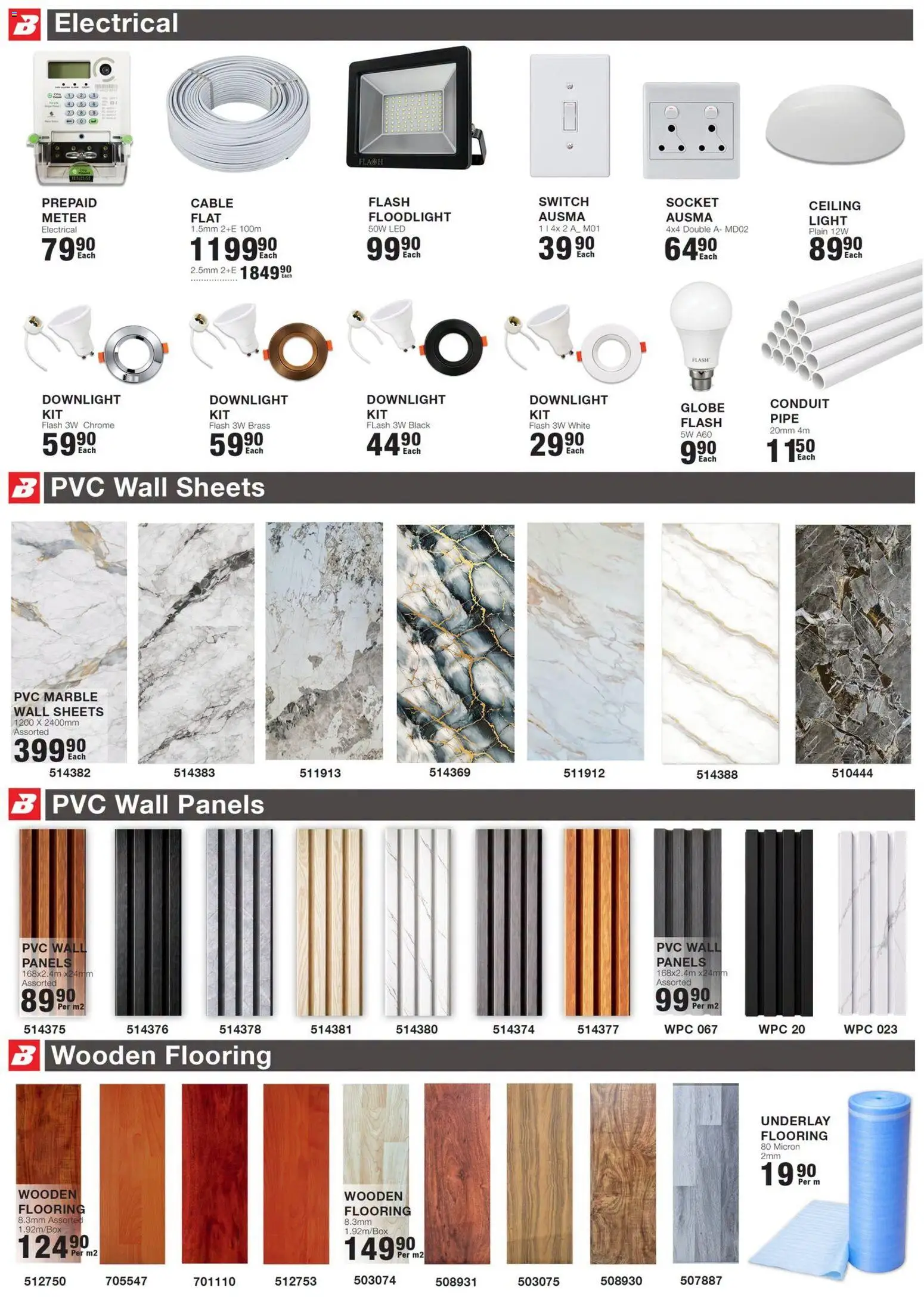 New Build It catalogue – valid from 16/07/2026 | Page: 3 | Products: Cable, Socket, Light, Switch