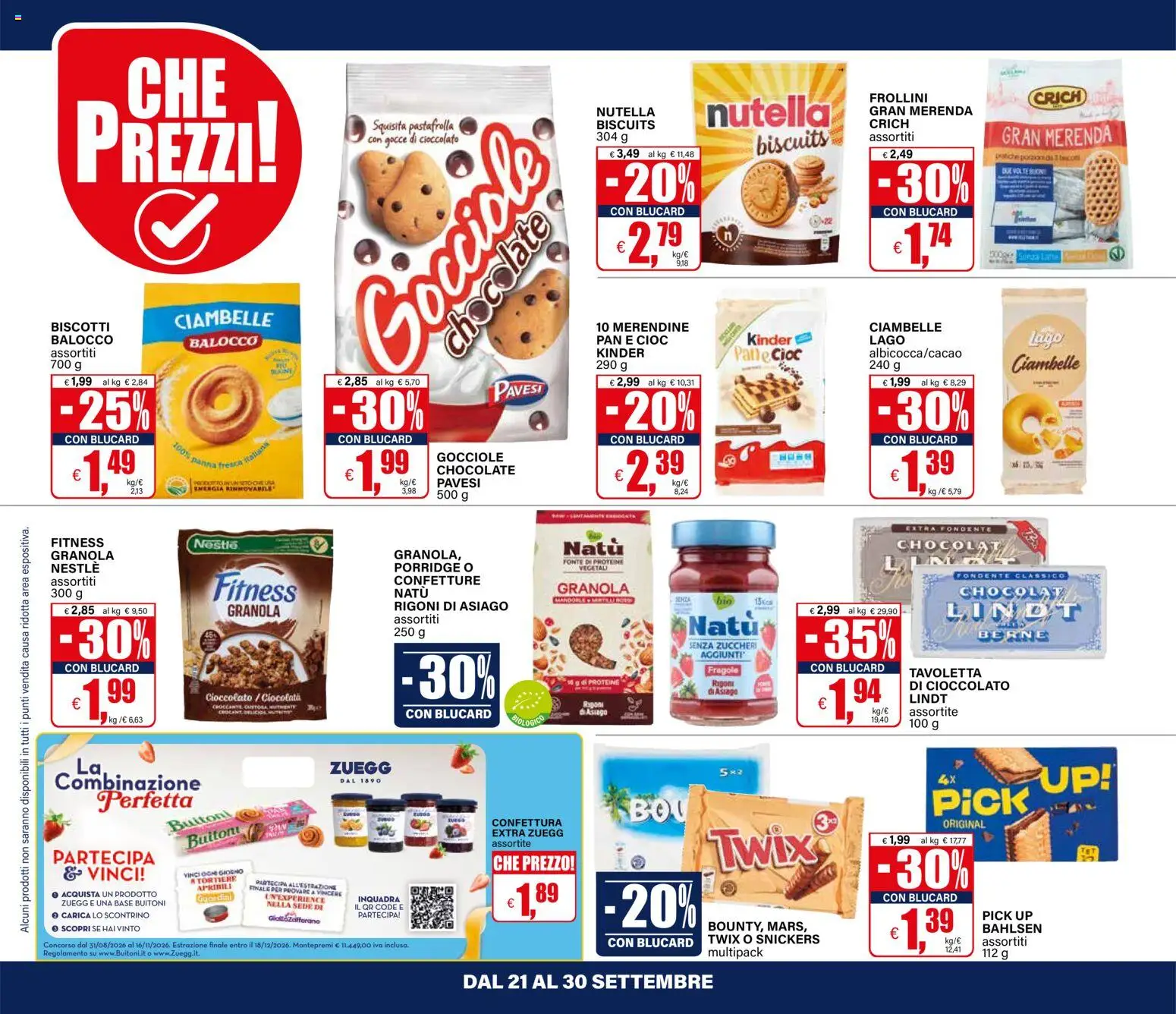 Volantino Il Gigante del 21/09/2026 | Pagina: 26 | Prodotti: Cioccolato, Lindt, Tavoletta, Merendine