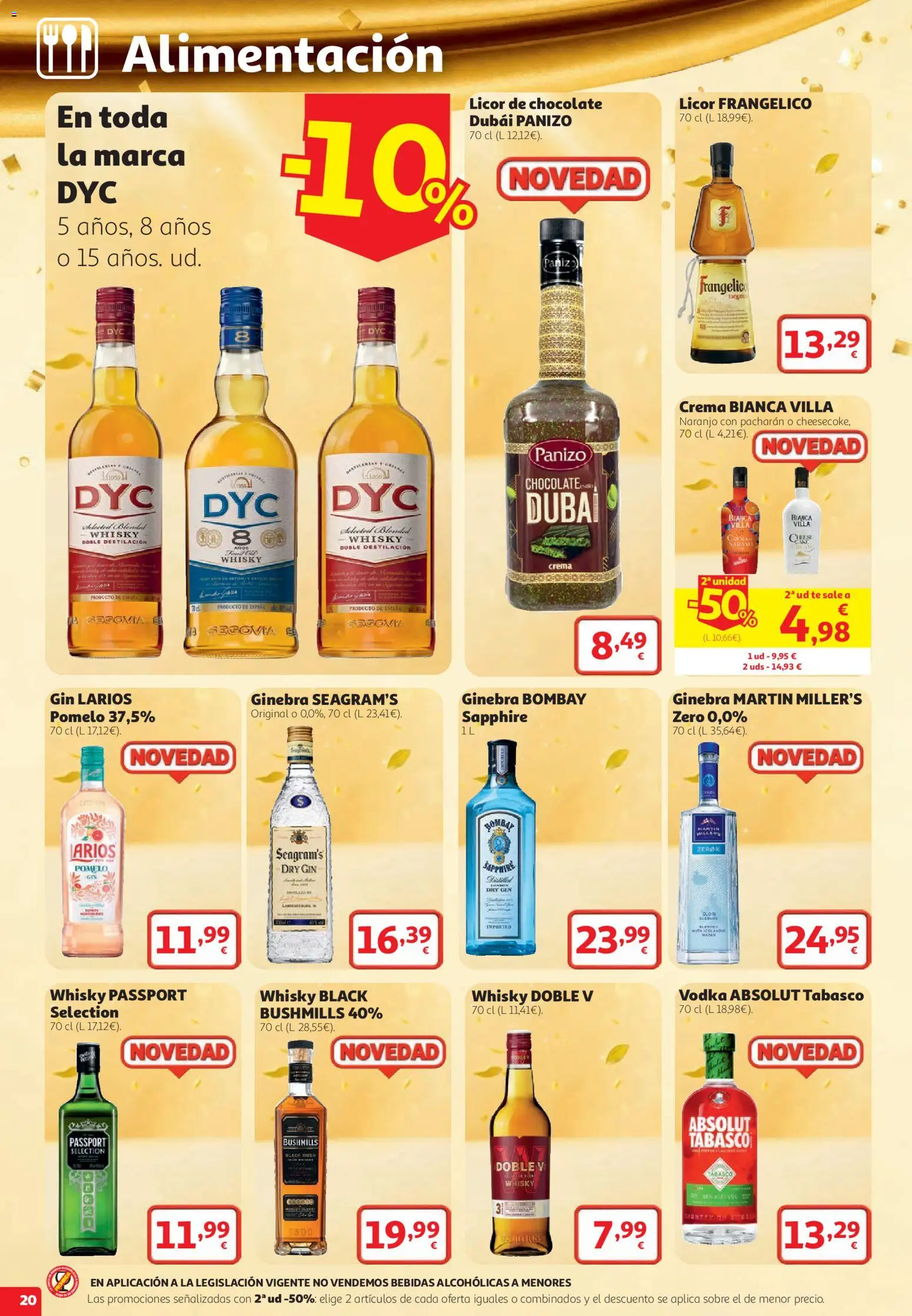 Alcampo HG Nacional │ válido desde el 22/10/2026 | Página: 20 | Productos: Ginebra, Té, Pomelo, Bebidas