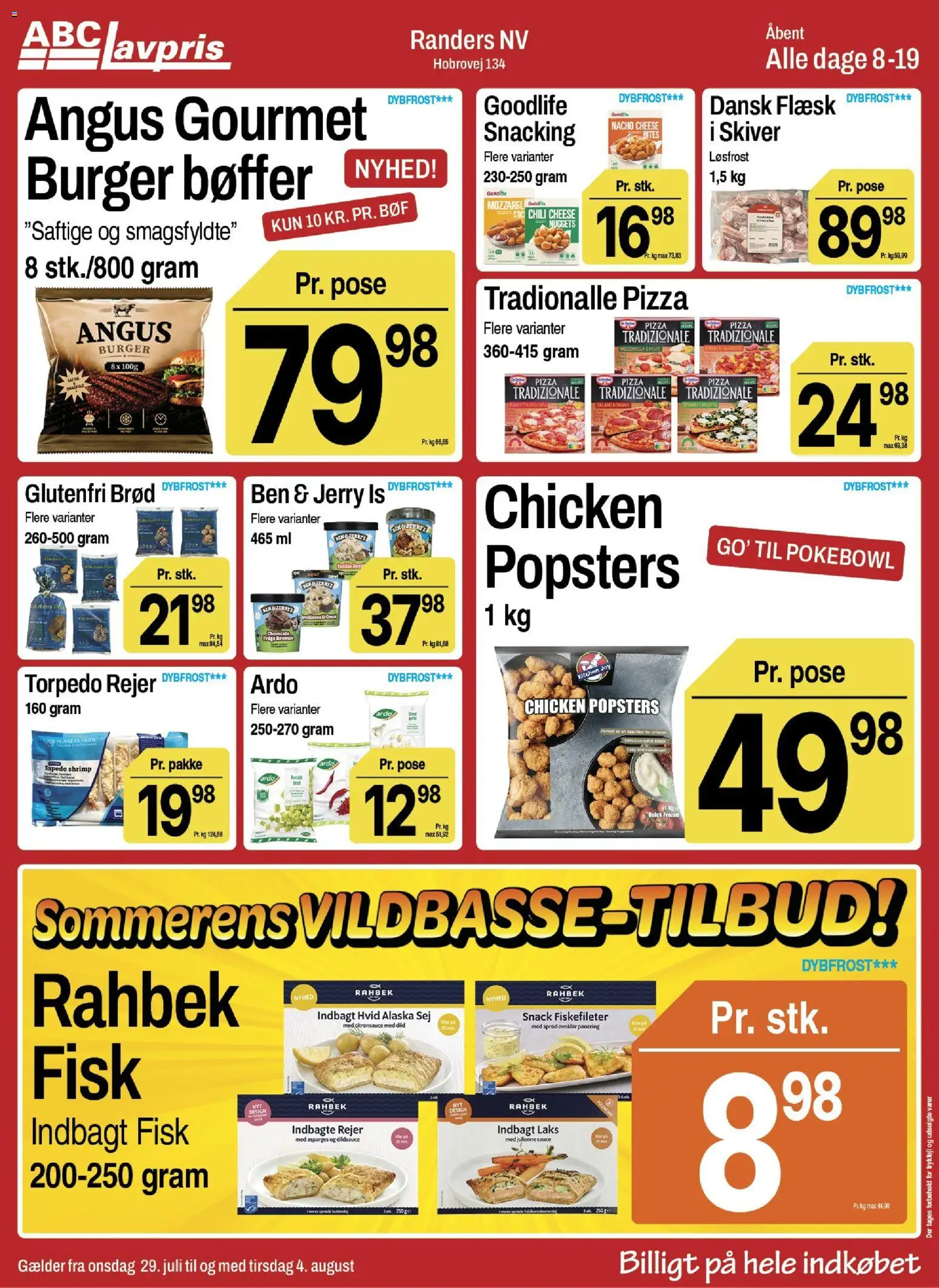 Abc Lavpris tilbudsavis – gyldig fra 29/07/2026 | Side: 8 | Produkter: Nuggets, Dild, Mozzarella, Rejer
