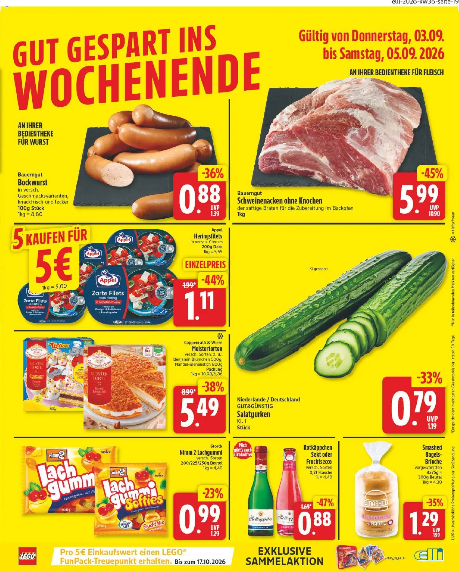 Elli Markt Prospekt Delbrück – gültig ab 31.08.2026 | Seite: 25 | Produkte: Äpfel, Bauerngut, Schweinenacken ohne Knochen, Fleisch