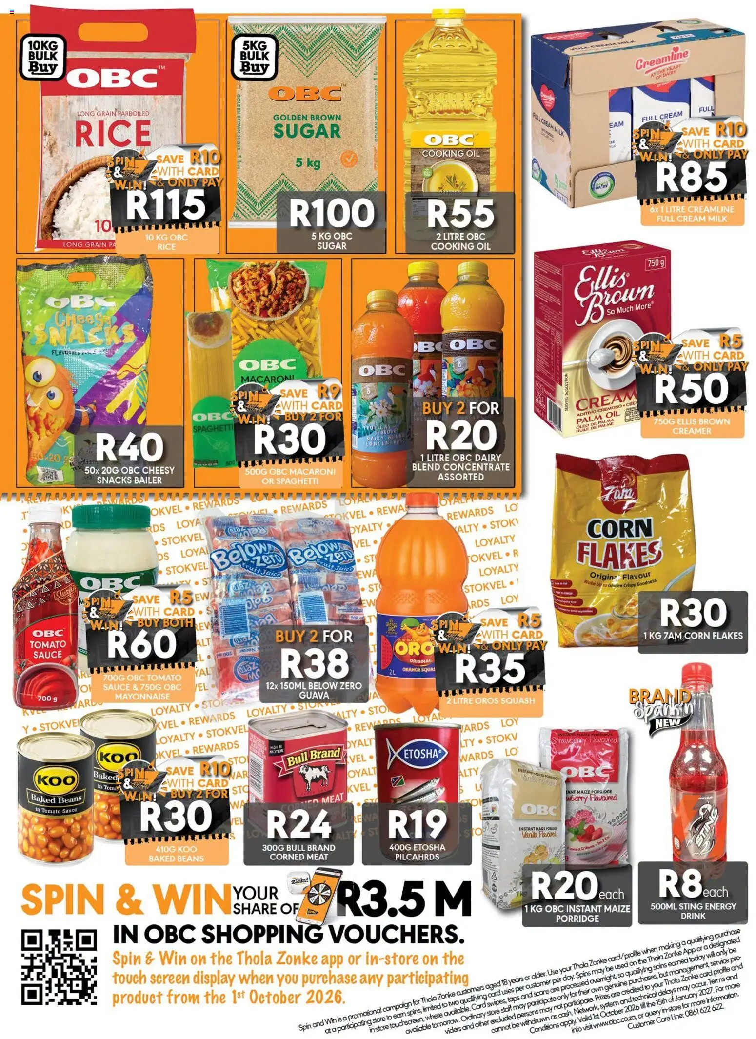 New OBC catalogue – valid from 24/09/2026 | Page: 4 | Products: Corned meat, Milk, Flakes, Mayonnaise