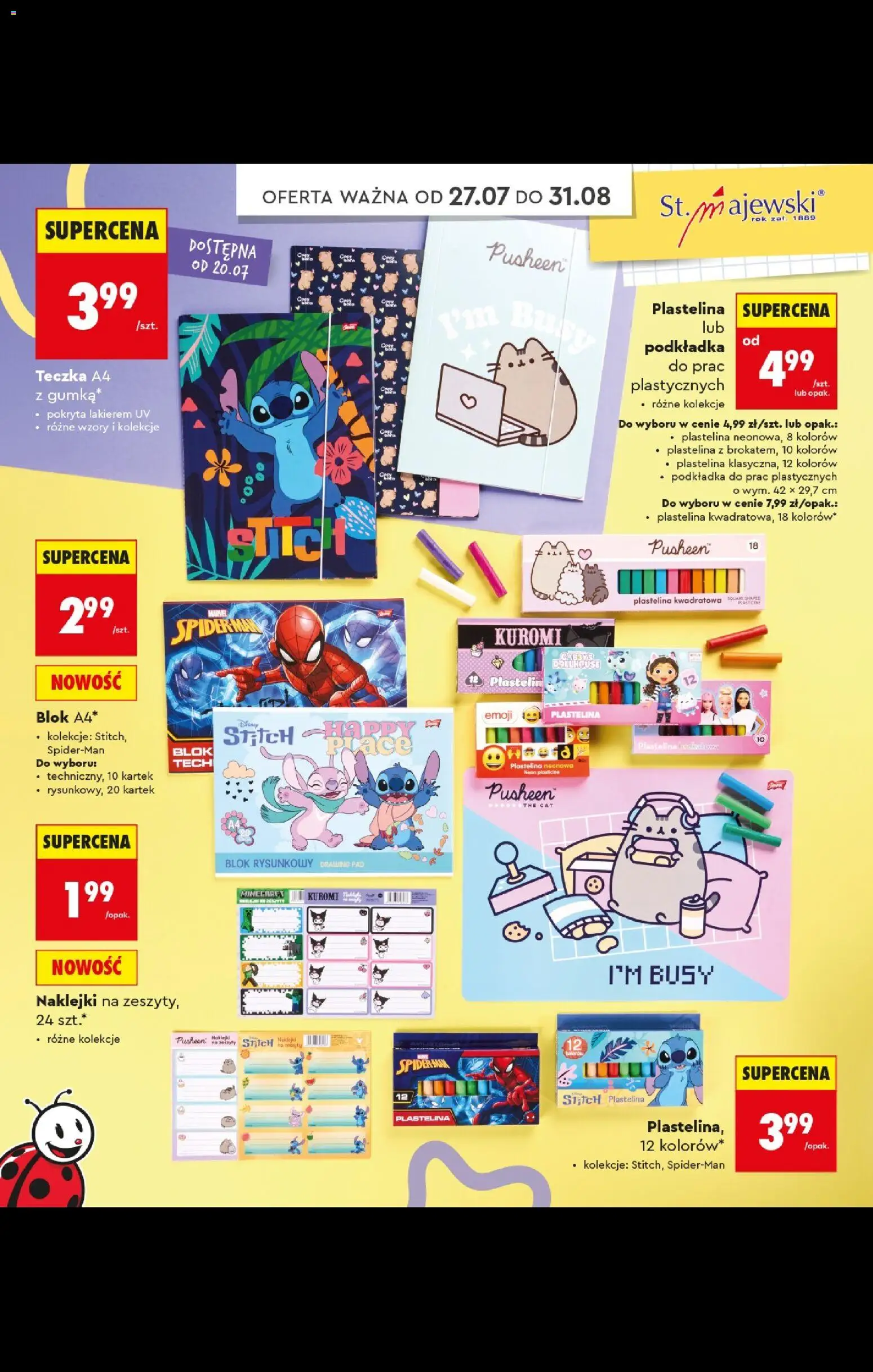 Biedronka gazetka - Do mojej szkoły idę od 20.07.2026 | Strona: 48 | Produkty: Plastelina, Naklejki