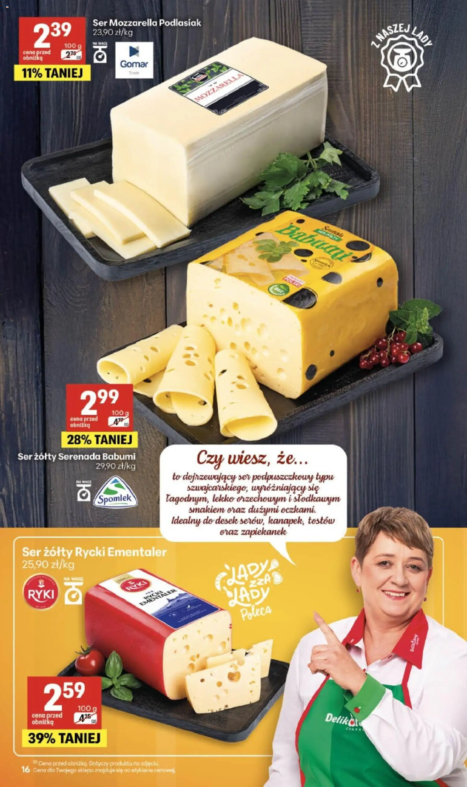Delikatesy Centrum gazetka od 01.10.2026 | Strona: 16 | Produkty: Ser żółty, Ser, Mozzarella