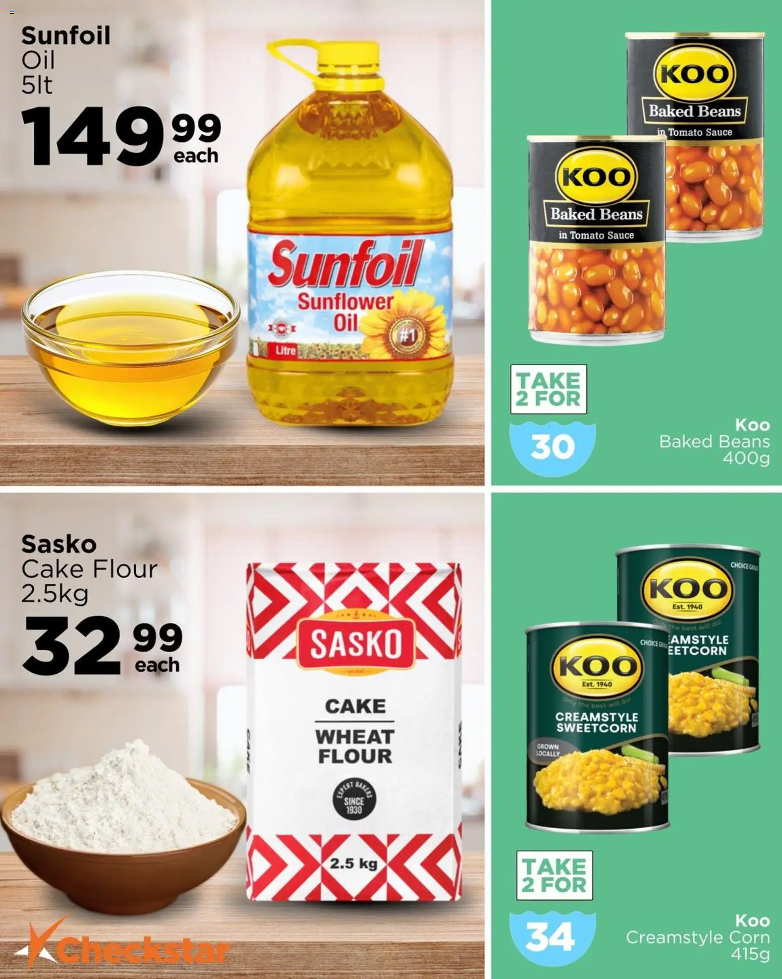New Check Star catalogue – valid from 08/04/2026 | Page: 4 | Products: Flour, Baked beans, Tomato sauce, Sauce
