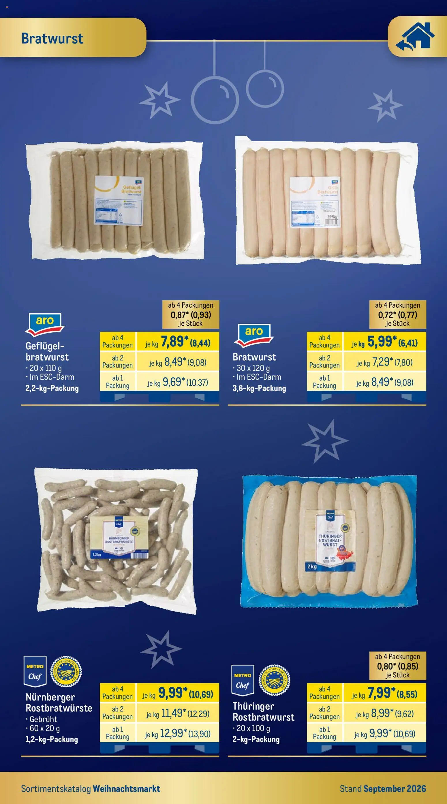 Metro Weihnachtsmarkt – gültig ab 01.09.2026 | Seite: 13 | Produkte: Grill, Bratwurst, Wurst