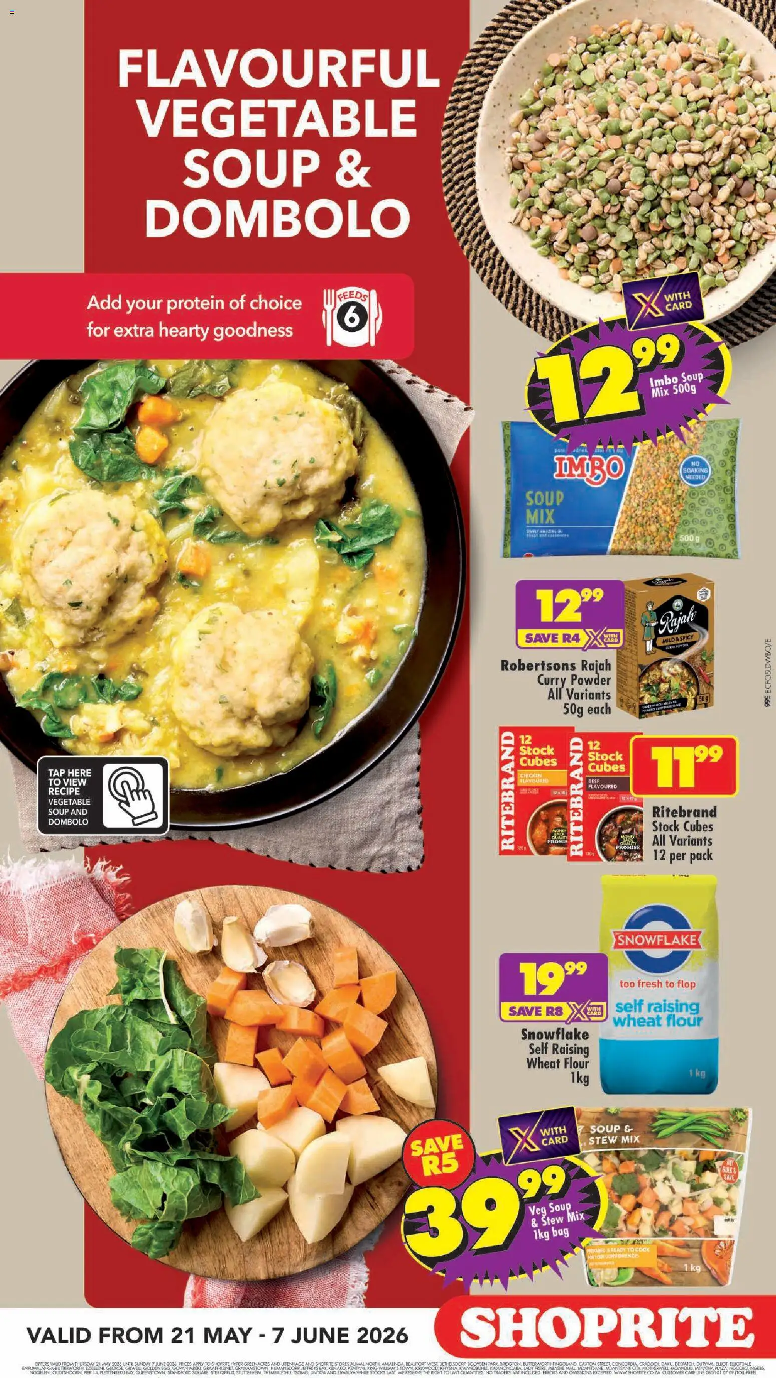 New Shoprite catalogue – valid from 21.05.2026 | Page: 2 | Products: Detergente líquido, Chicken, Beef, Soup