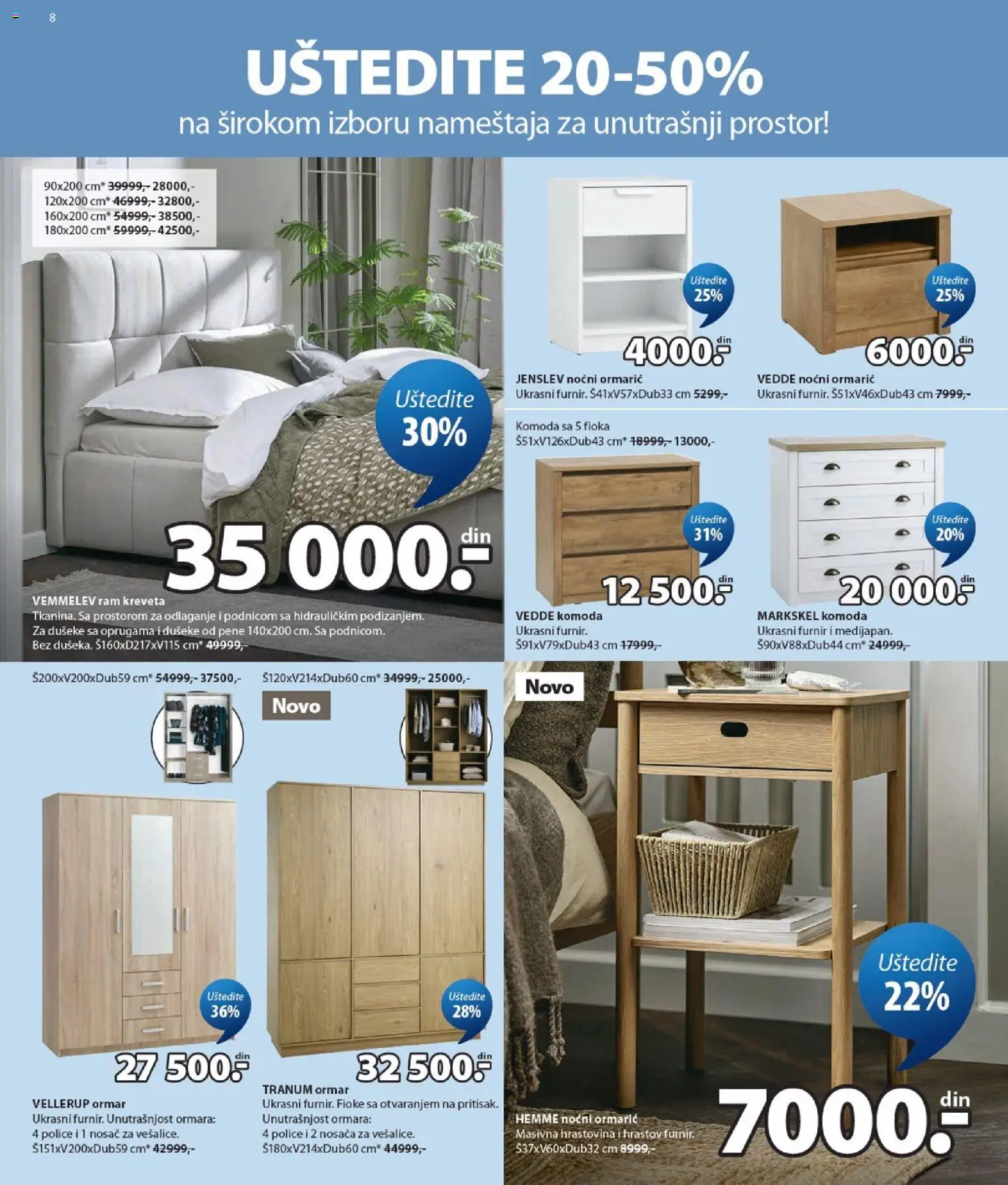 Jysk katalog - važi od 26.08.2026 | Strana: 8 | Proizvode: Komoda, Noćni ormarić, Ormar