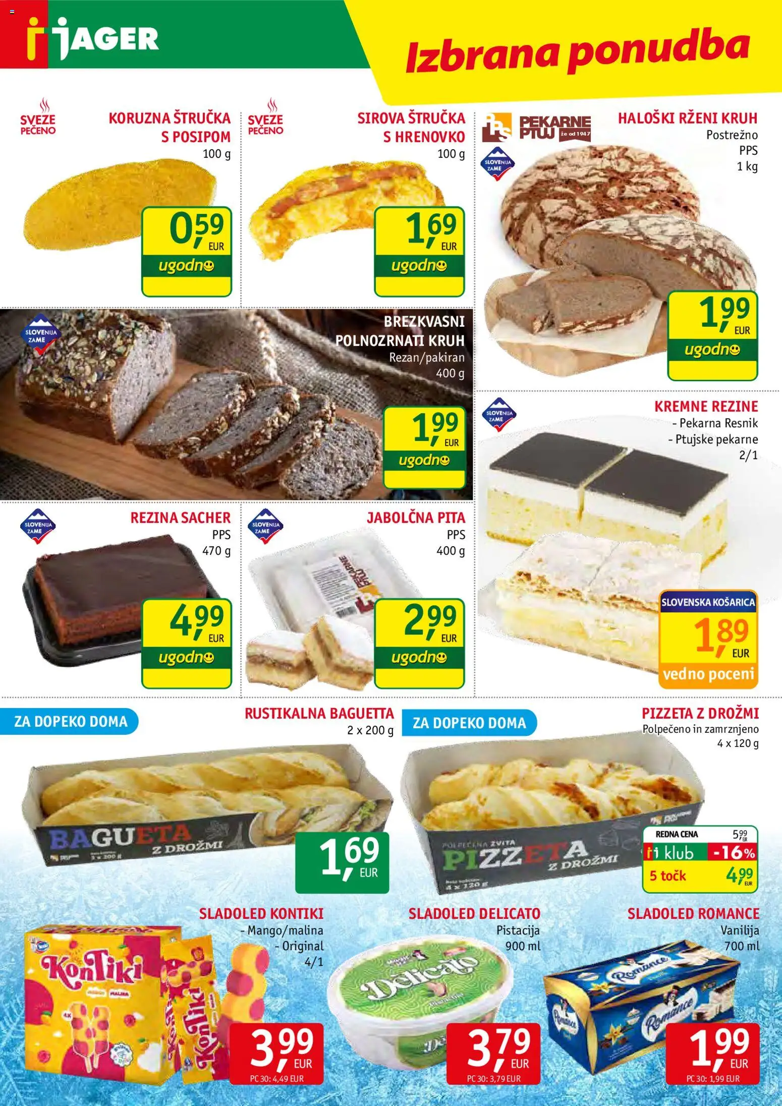 Novi Jager katalog ponudbe – veljaven od 08.04.2026 | Stran: 6 | Izdelki: Pekarna, Pita, Kruh, Sladoled