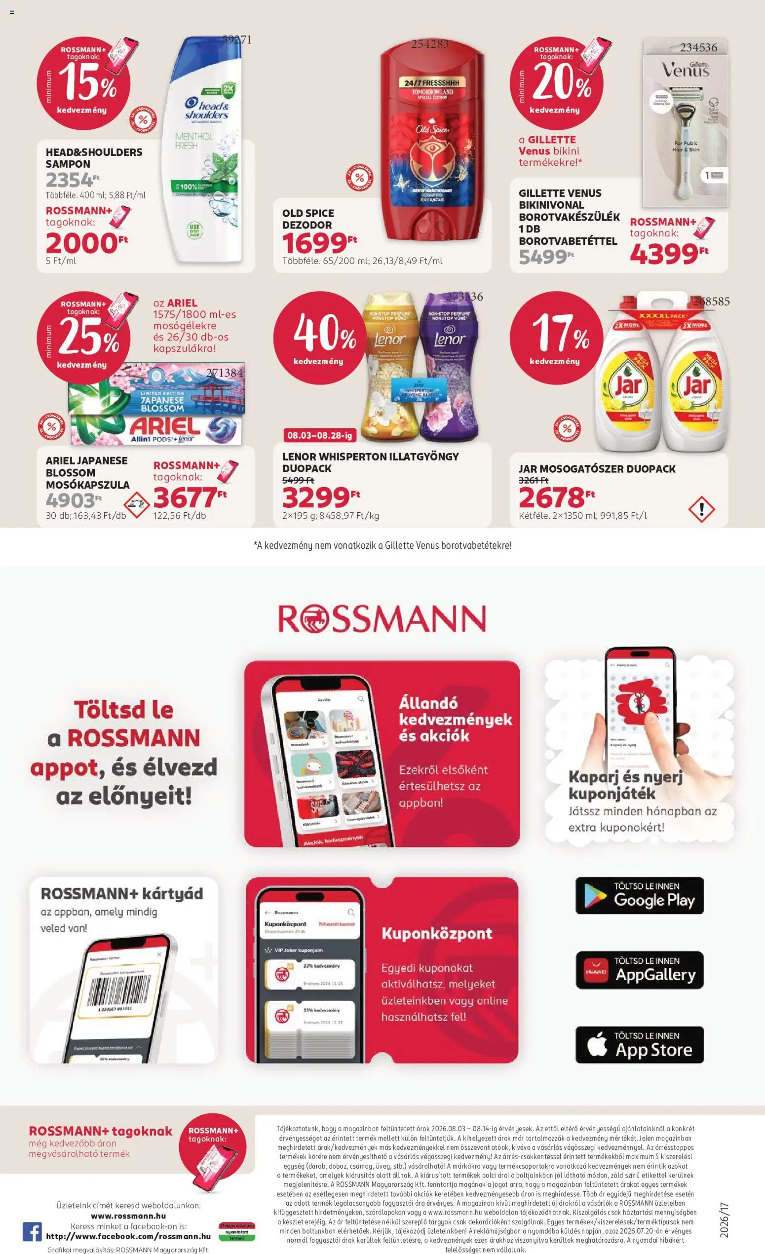 Rossmann akciós ujság - amely érvényes a következő dátumtól: 2026.08.03. | Oldal: 24 | Termékek: Old spice, Jar, Lé, Sampon