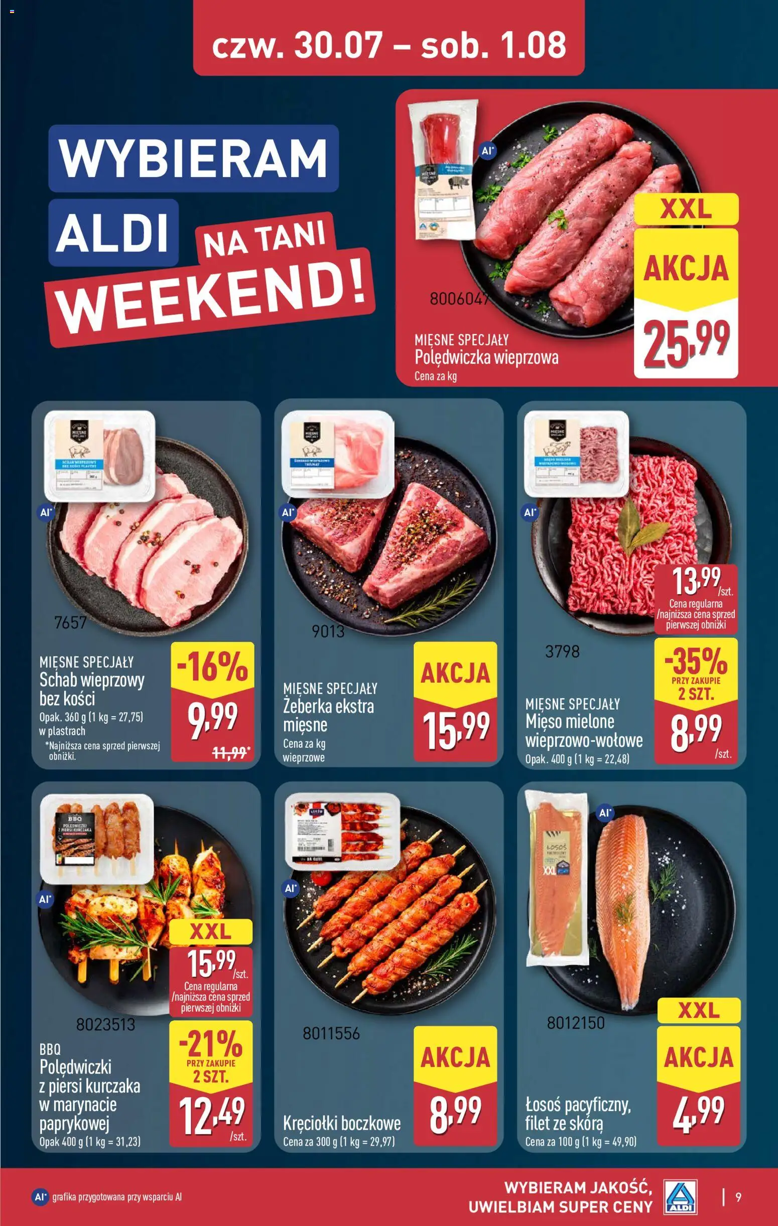 Aldi Polsko leták - Oferta weekendowa od 30.07.2026 | Strana: 9 | Produkty: Losos, Filet