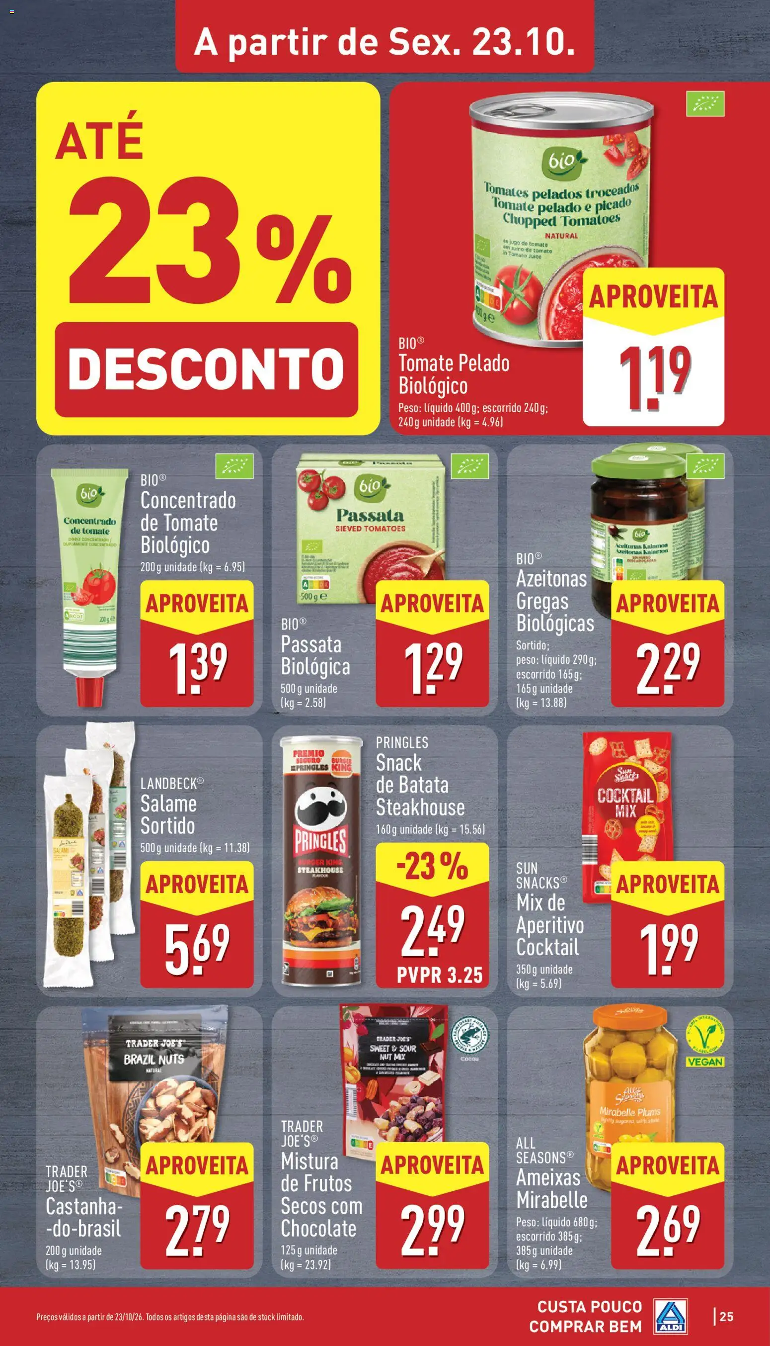 Aldi folheto │ válido de 24/10/2026 | Página: 25 | Produtos: Batata, Azeitonas, Chocolate, Tomates