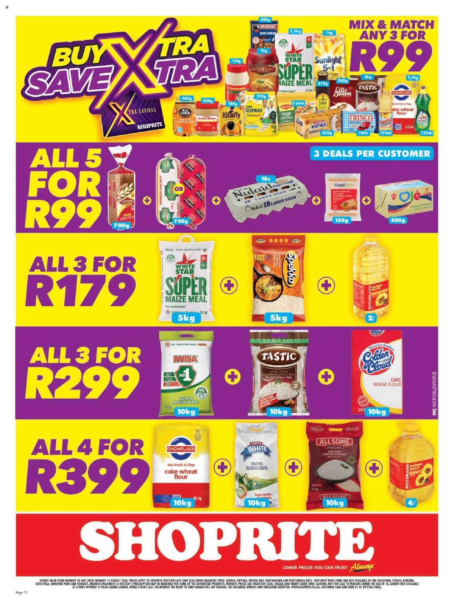New Shoprite catalogue – valid from 20/07/2026 | Page: 12 | Products: Flour, Polony, Chicken, Peanut butter