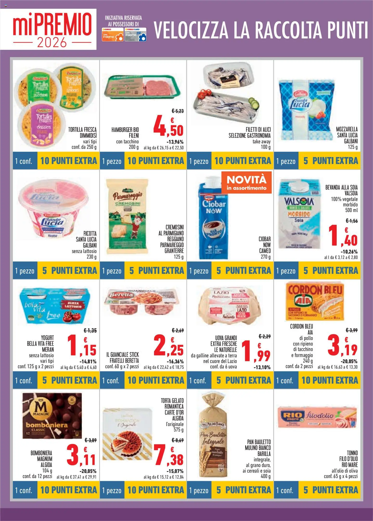 Volantino Conad del 08/10/2026 | Pagina: 6 | Prodotti: Magnum, Tacchino, Torta, Senza lattosio