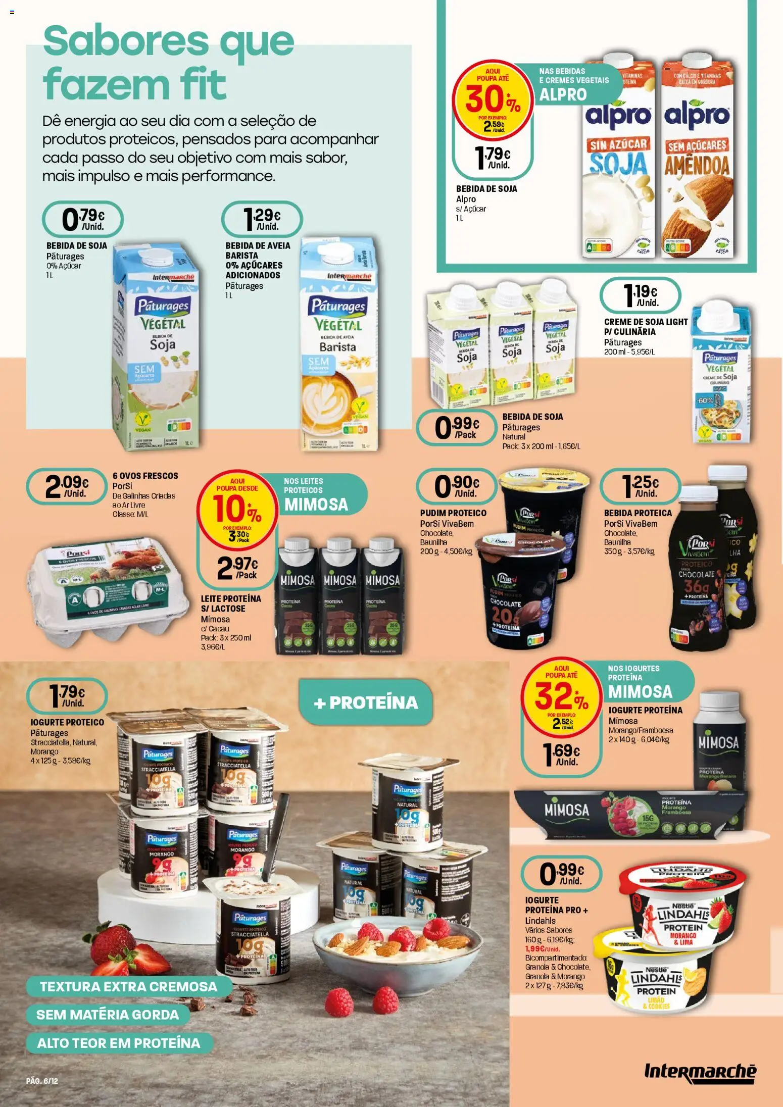 Intermarché folheto Super │ válido de 09.04.2026 | Página: 6 | Produtos: Soja, Leite proteina, Cálcio, Leite