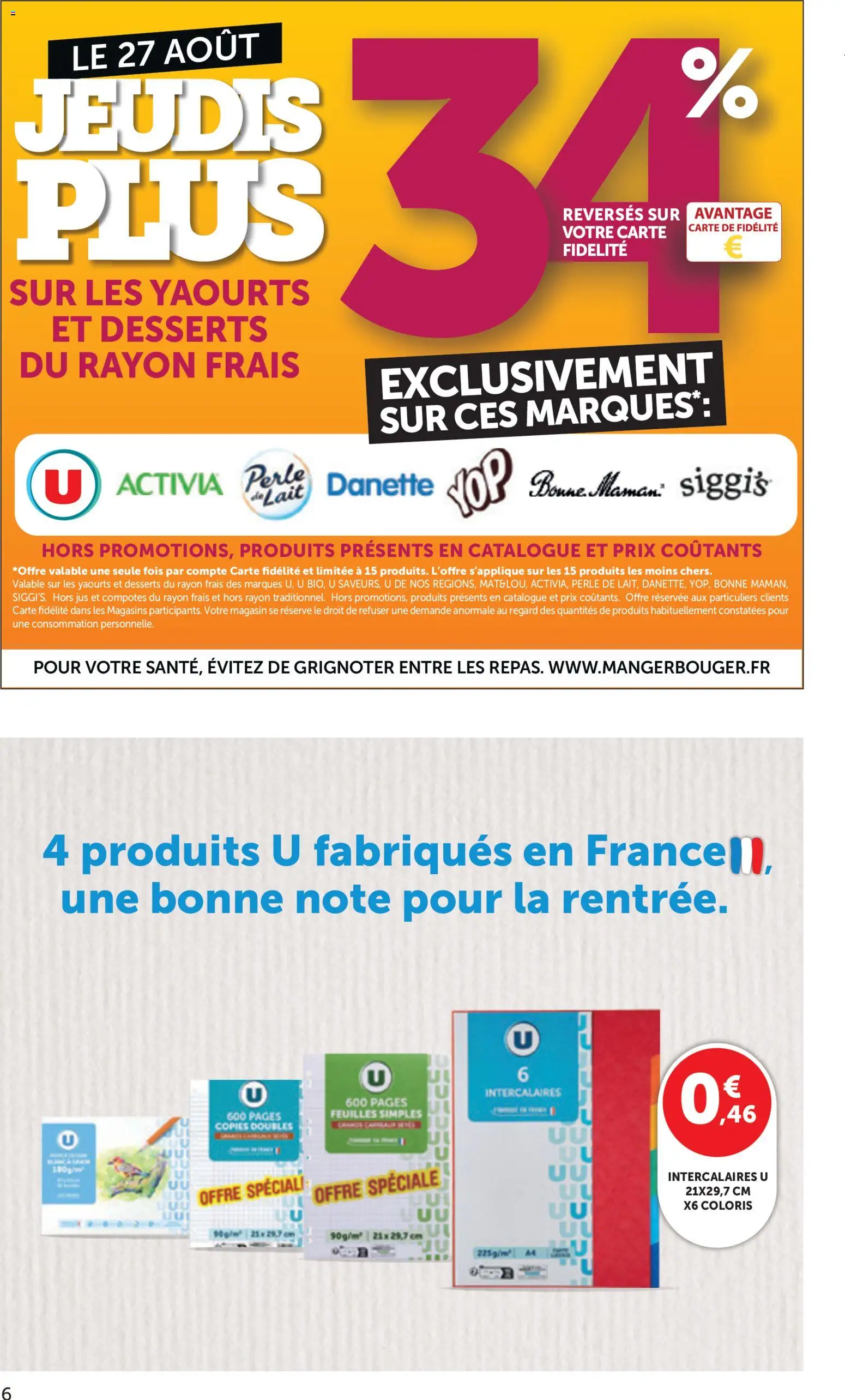 {H1} | Page: 6 | Produits: Yaourts, Lait, Jus, Bonne Maman