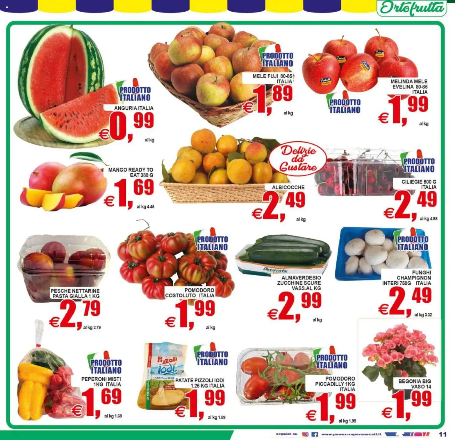 Volantino Pewex del 29.05.2026 | Pagina: 11 | Prodotti: Mele, Peperoni, Zucchine, Albicocche