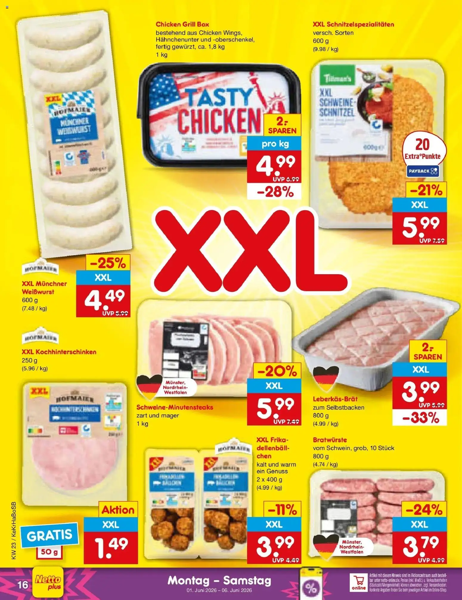 Netto Marken-Discount Prospekt Stadtlohn – gültig ab 01.06.2026 | Seite: 18 | Produkte: Grill, Box, Weißwurst, Schnitzel